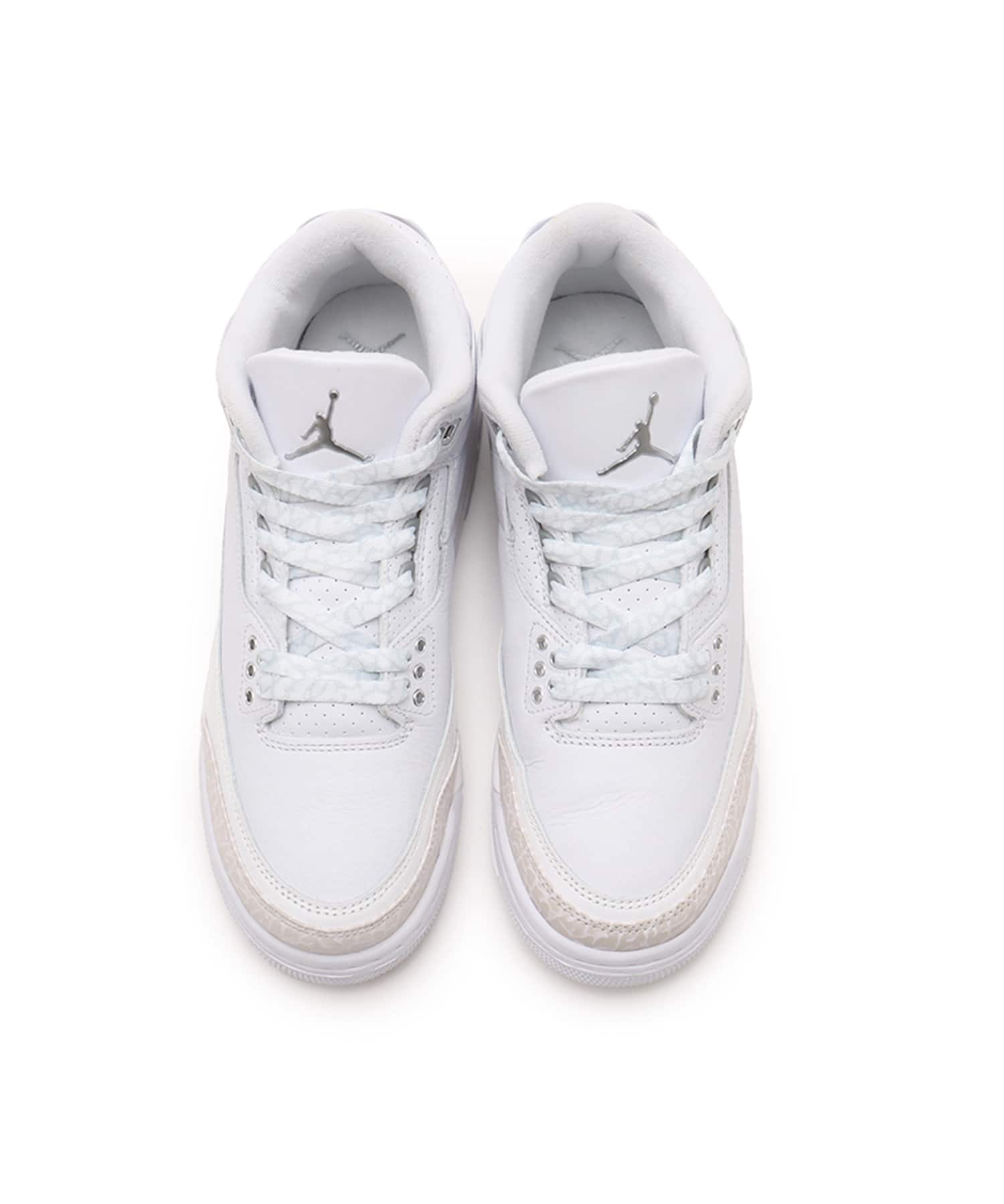 JORDAN BRAND AIR JORDAN 3 RETRO (GS) WHITE/METALLIC SILVER-WHITEの画像
