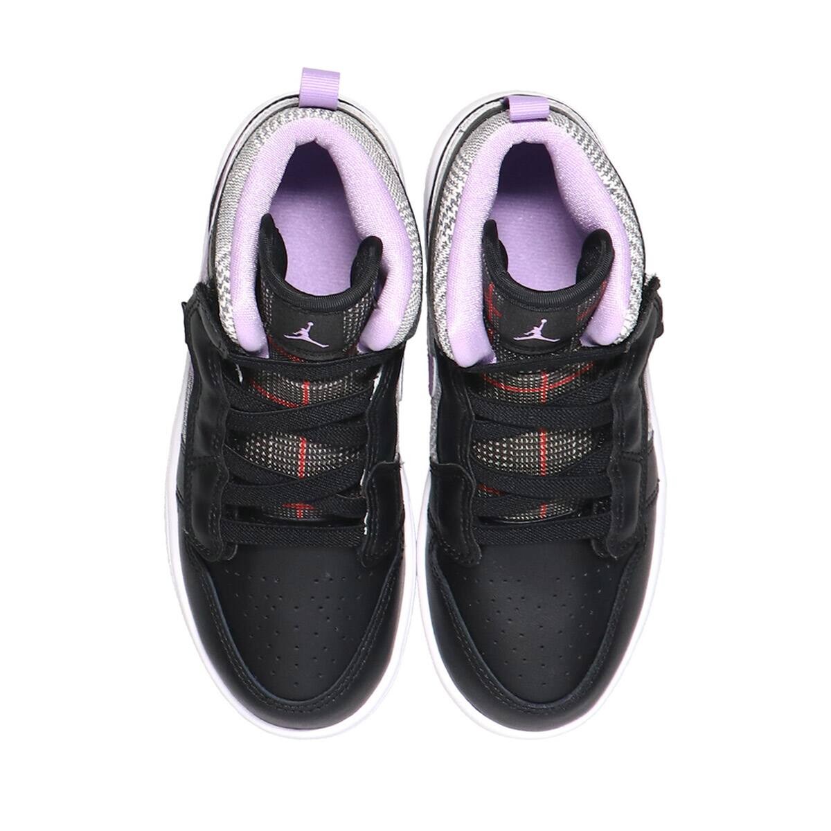 JORDAN BRAND JORDAN 1 MID ALT SE (PS) BLACK/LILAC-WHITE-METALLIC SILVER 21HO-Iの画像