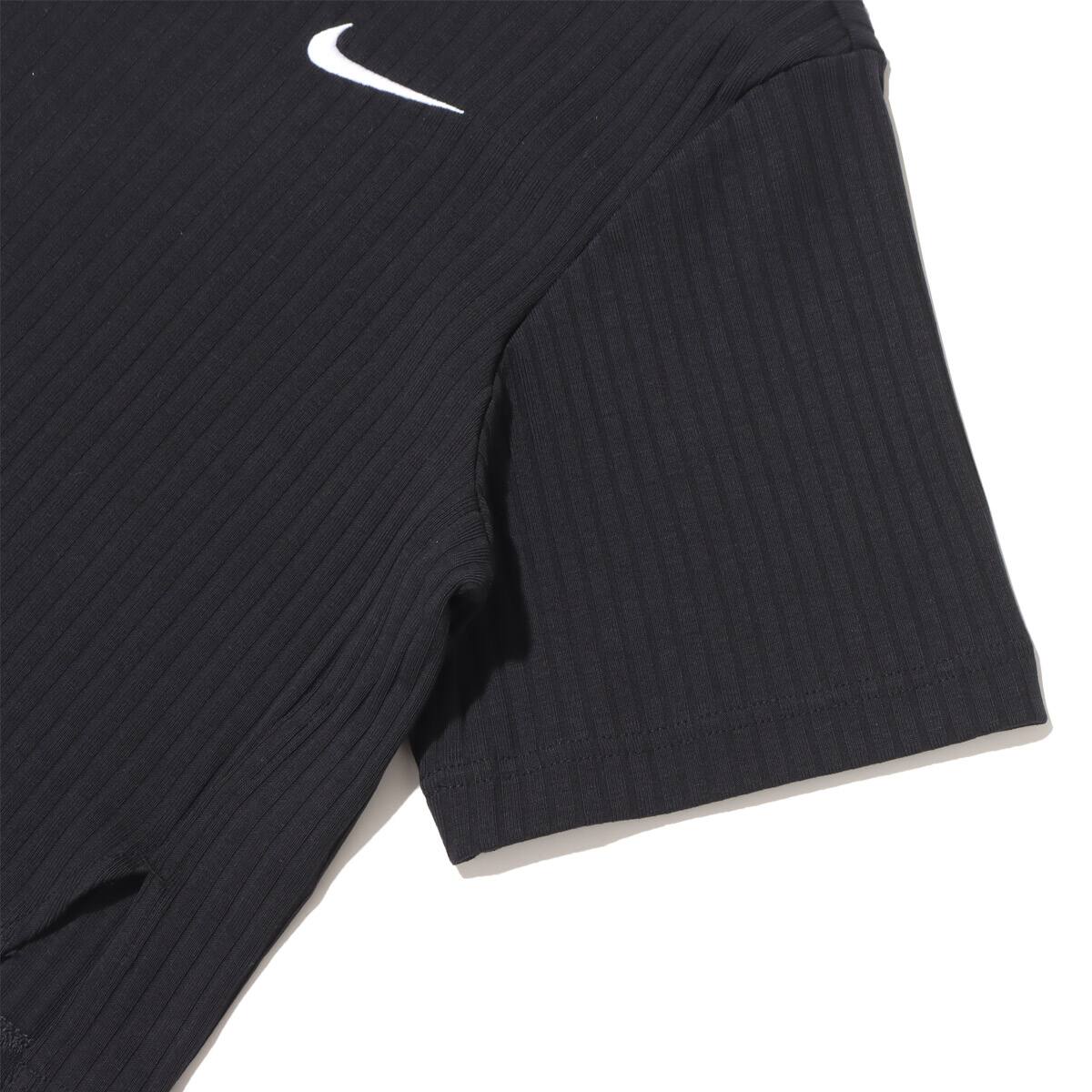 NIKE AS W NSW RIB JRSY SS TOP BLACK/WHITEの画像