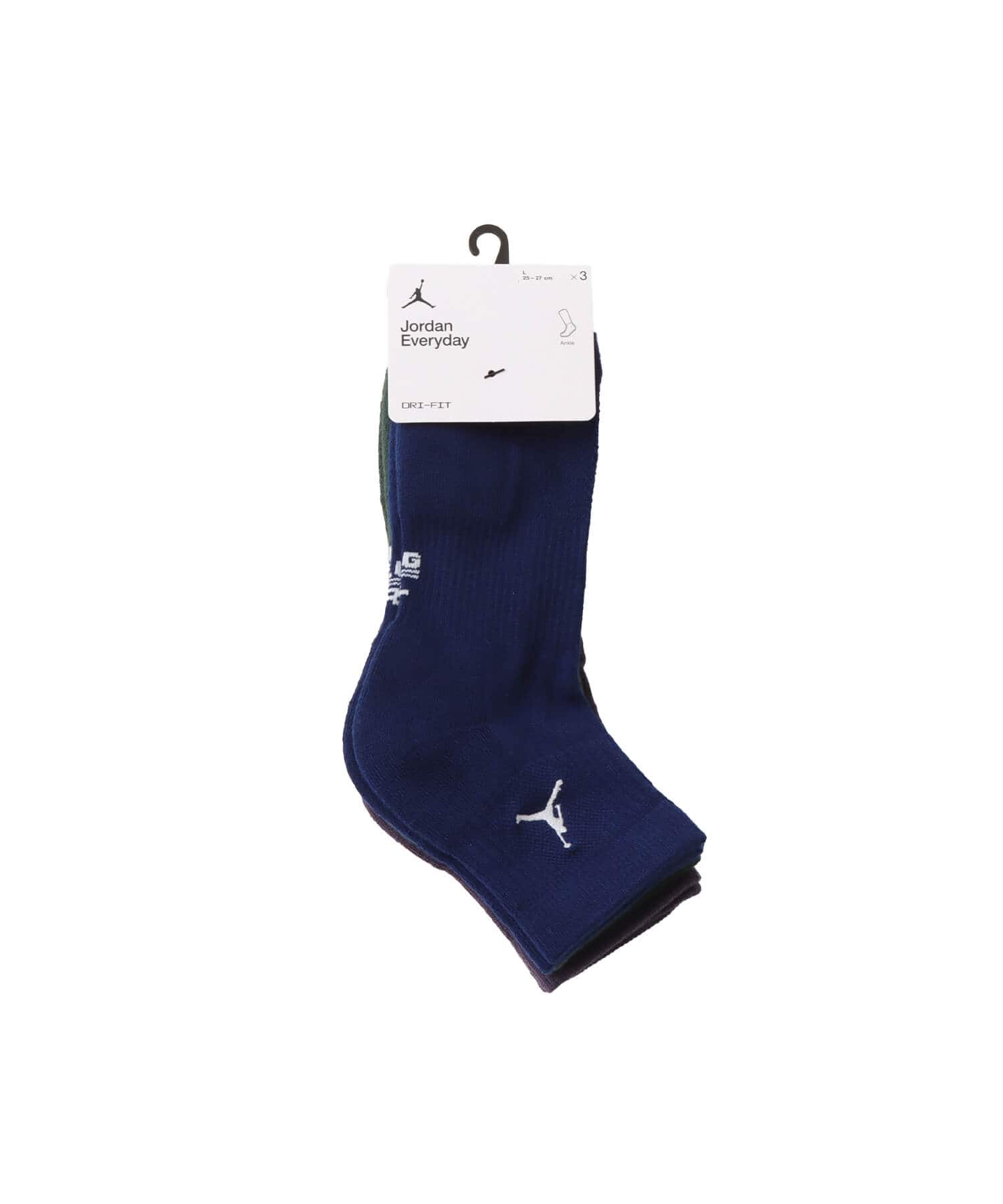 JORDAN BRAND U J ED CUSH POLY ANKLE 3PR 144 MULTI-COLORの画像