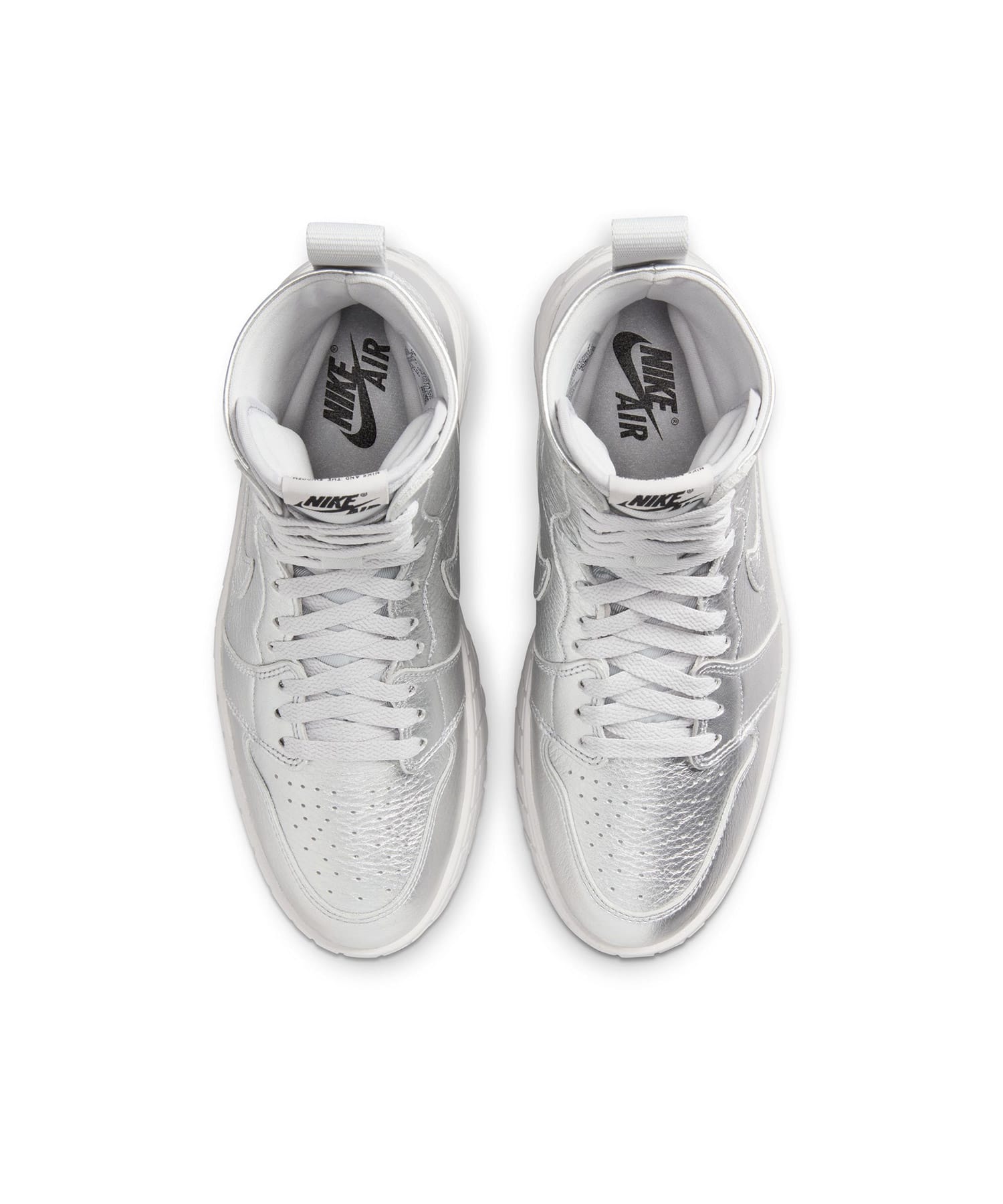 JORDAN BRAND WMNS AIR JORDAN 1 BROOKLYN METALLIC SILVER/NEUTRAL GREYの画像
