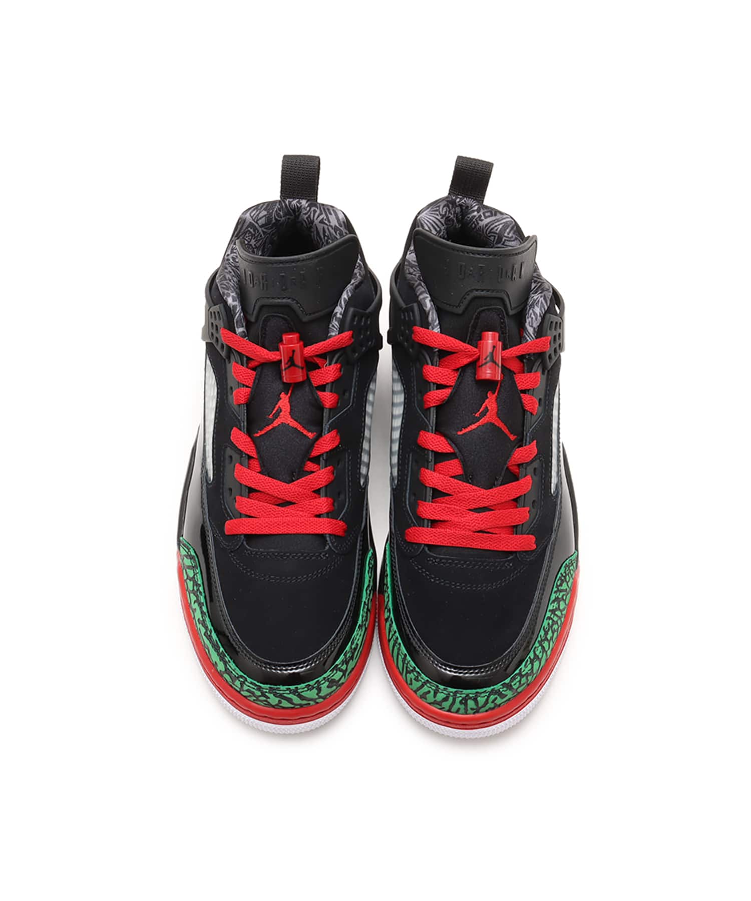 JORDAN BRAND JORDAN SPIZIKE LOW BLACK/VARSITY RED-CLASSIC GREEN-WHITEの画像