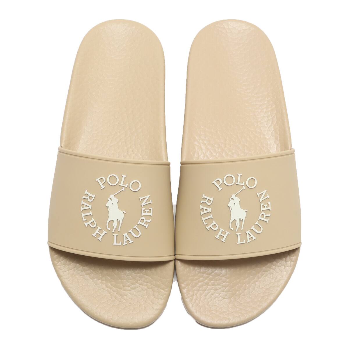 POLO RALPH LAUREN P. SLIDE/CB-SANDALS SAND DUNE/WHITE CR LOGO 23SS-Iの画像