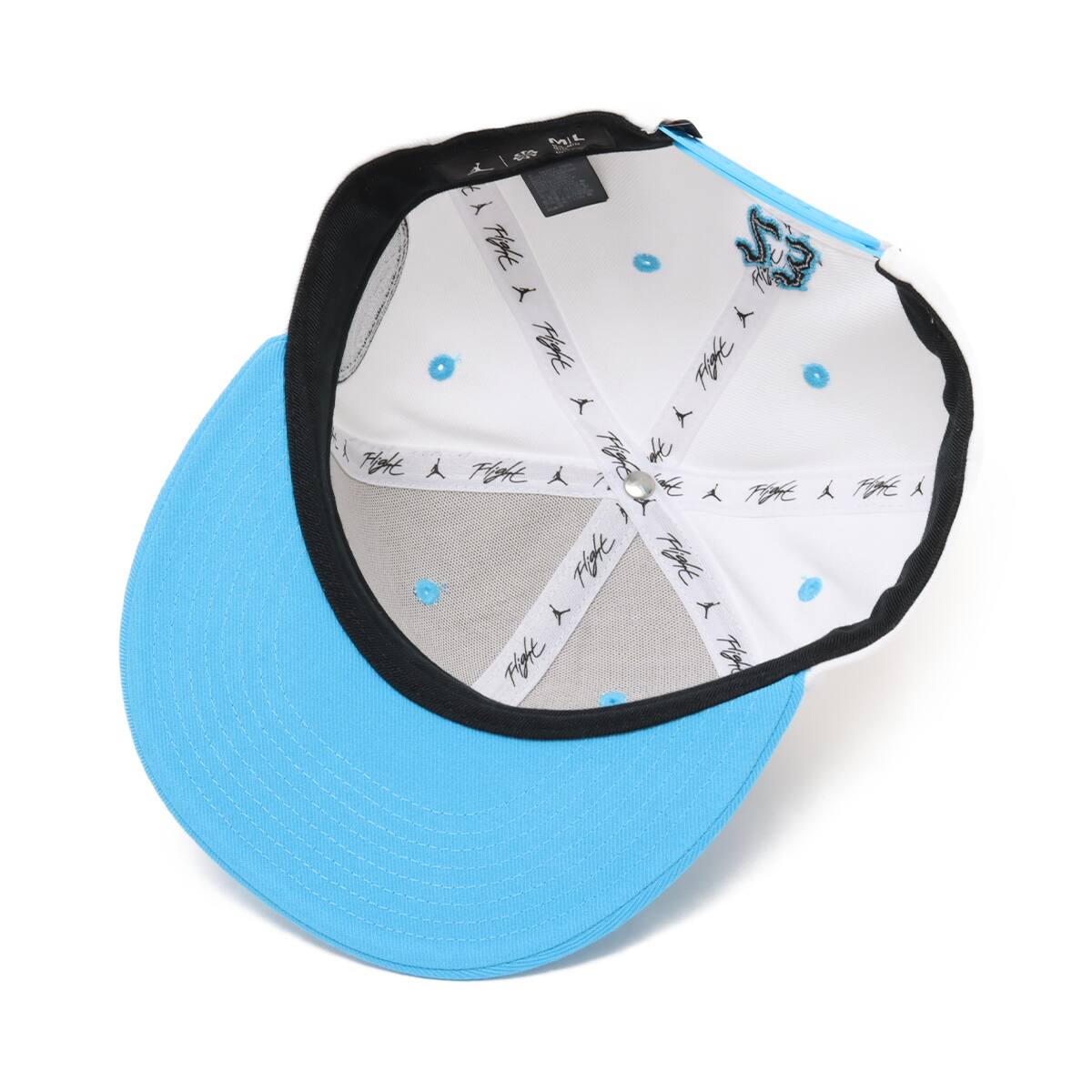 JORDAN BRAND U J PRO CAP S FB FLT MVP WHITE/DK POWDER BLUE