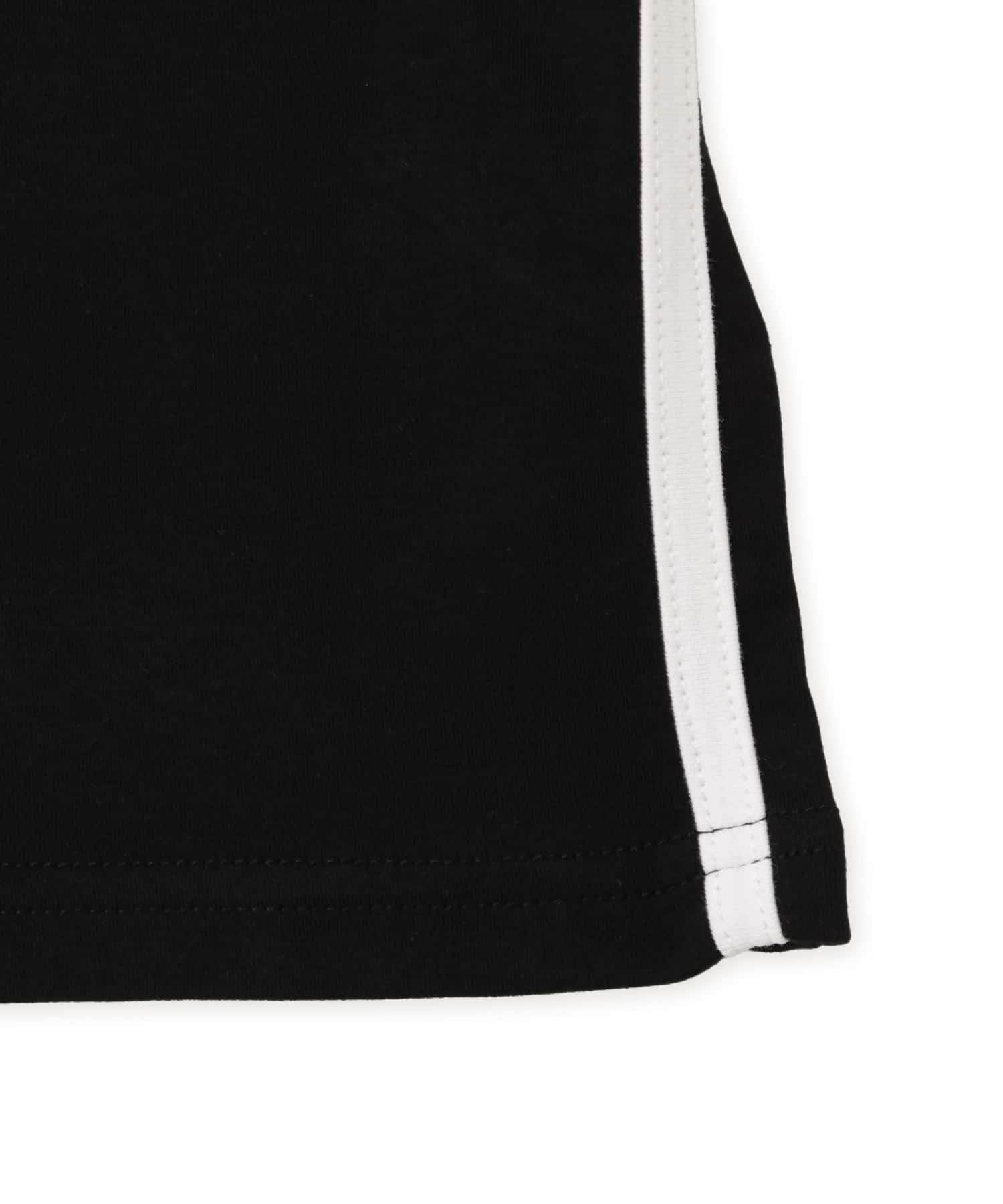 HDEX Womens Sporty Ringer V-Neck Short Sleeve Blackの画像