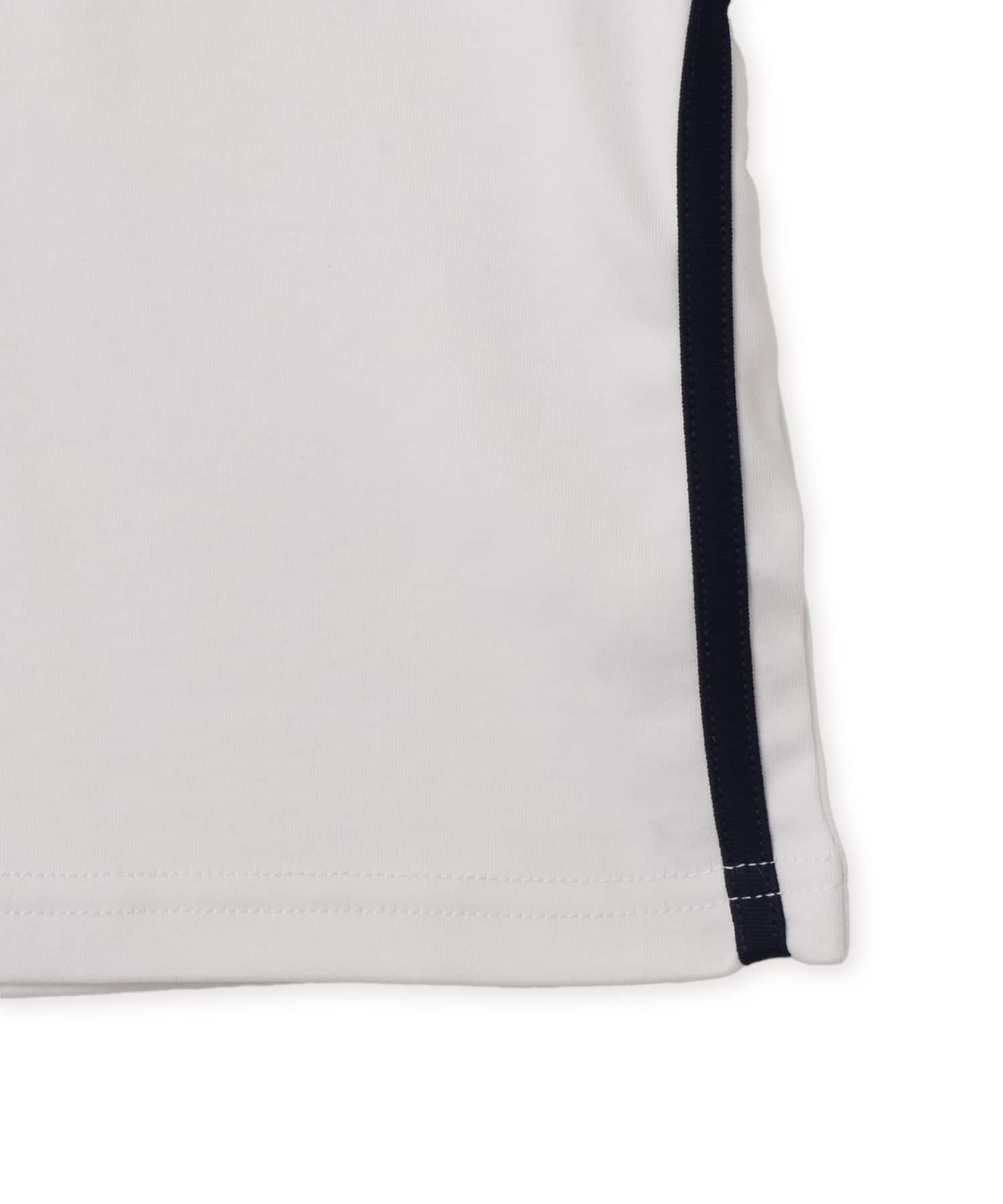 HDEX Womens Sporty Ringer V-Neck Short Sleeve Whiteの画像