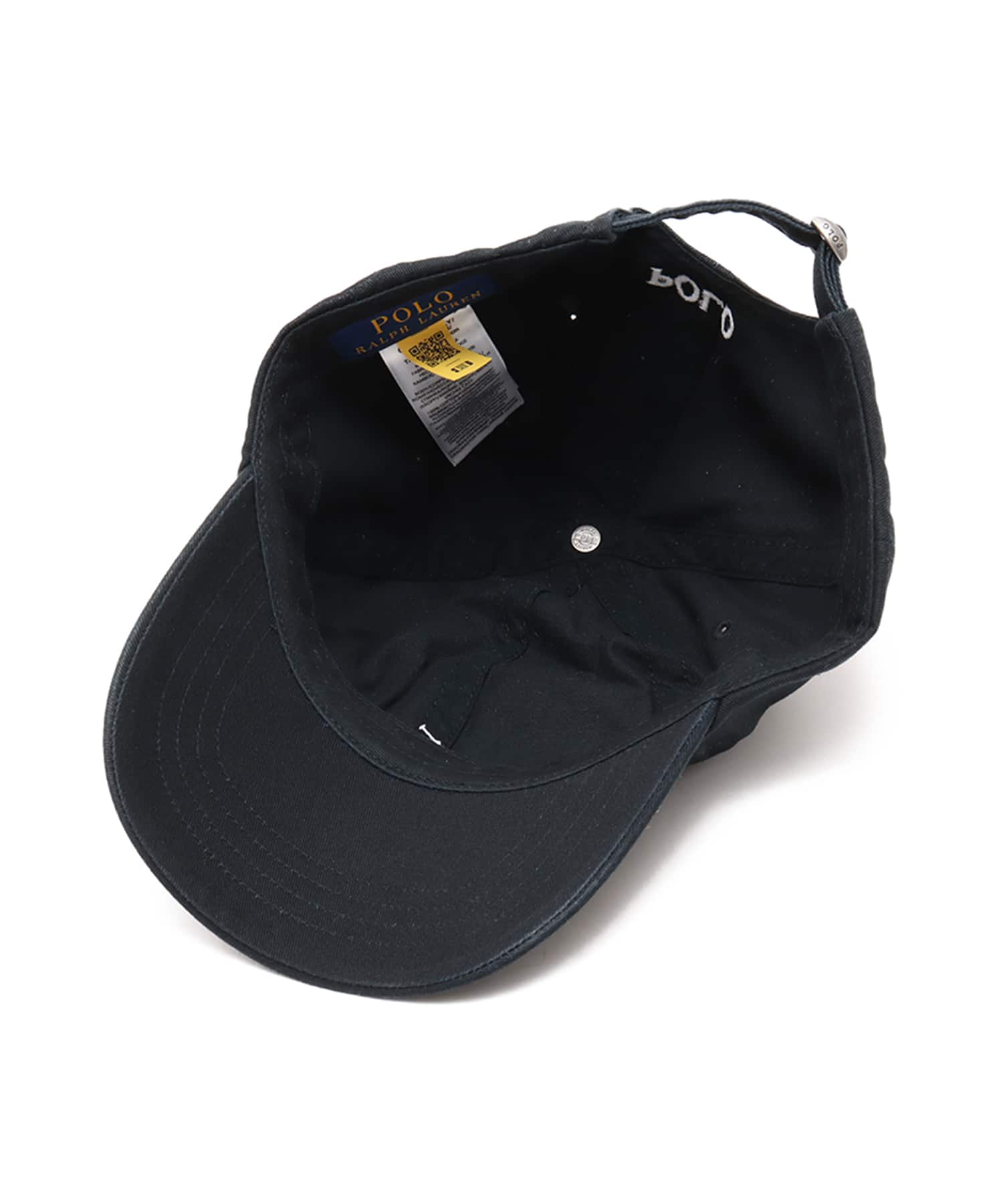 POLO RALPH LAUREN COTTON CHINO BALL CAP POLO BLACK W/WHITE PPの画像