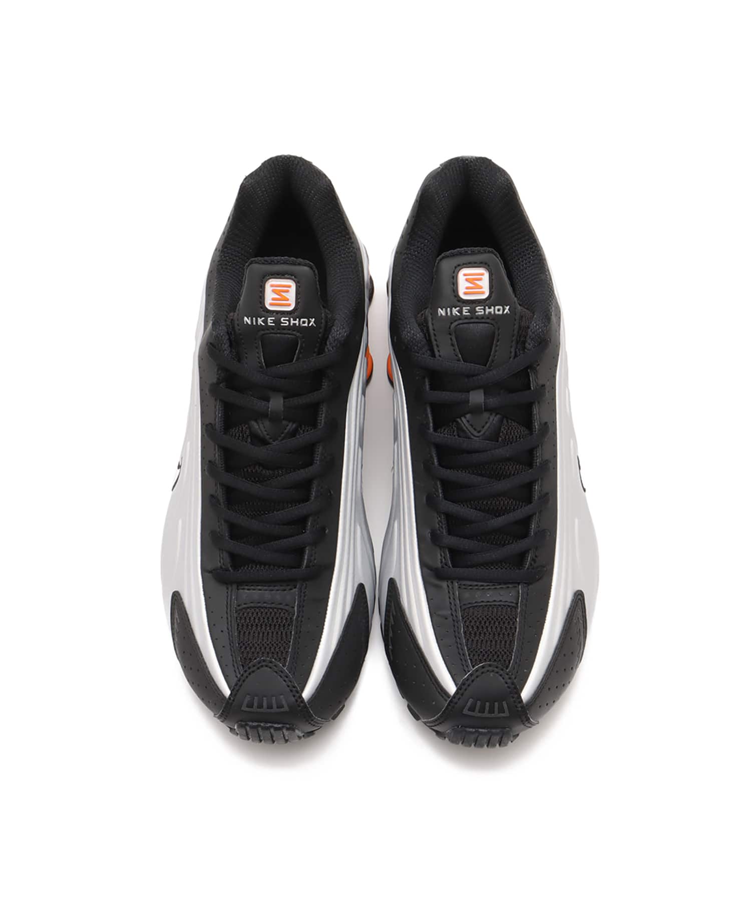 NIKE SHOX R4 BLACK/VAST GREY-BRIGHT MANDARINの画像