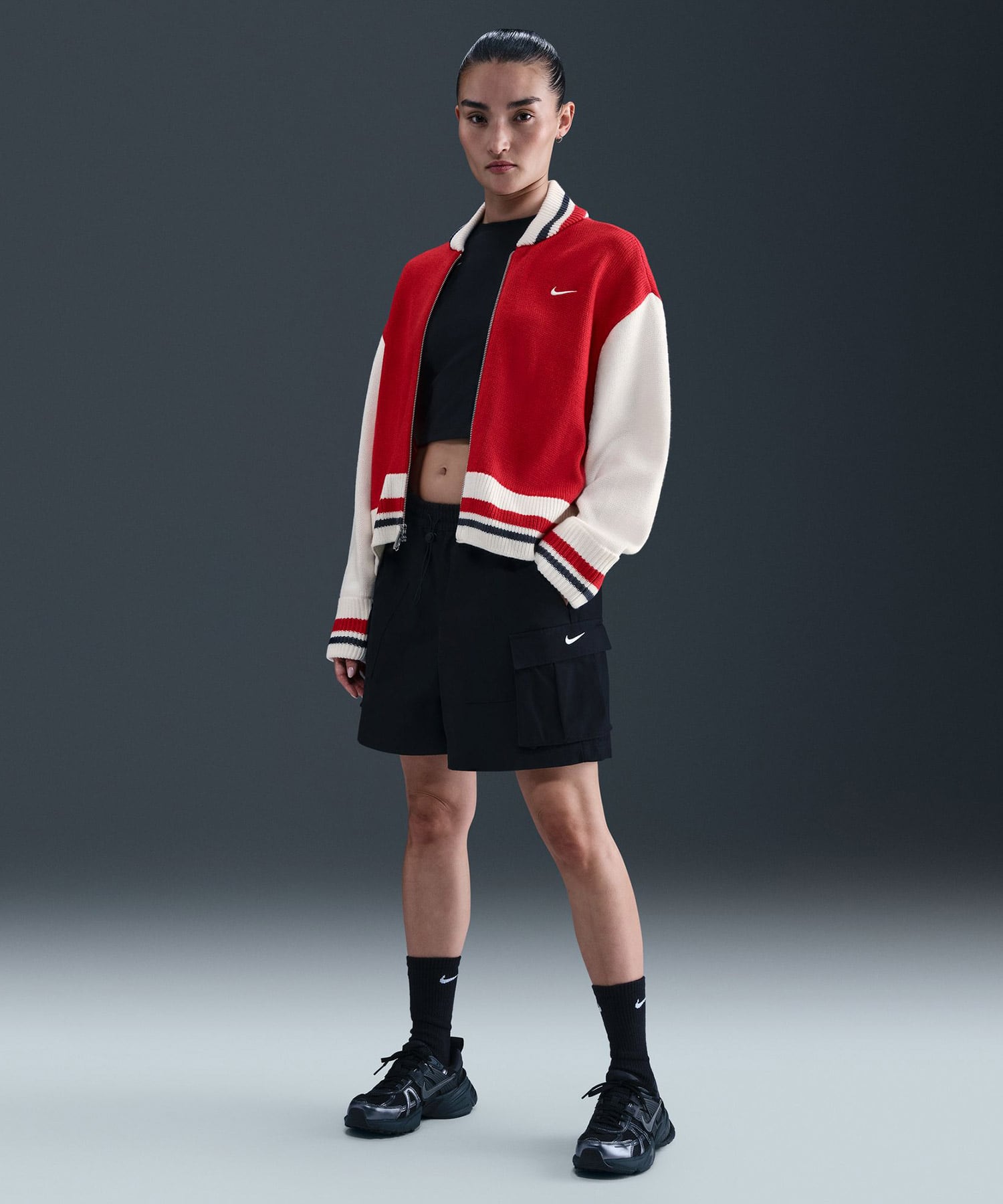 NIKE AS W NSW CARDIGAN STREET UNIVERSITY RED/SAIL/MIDNIGHT NAVY/SAILの画像