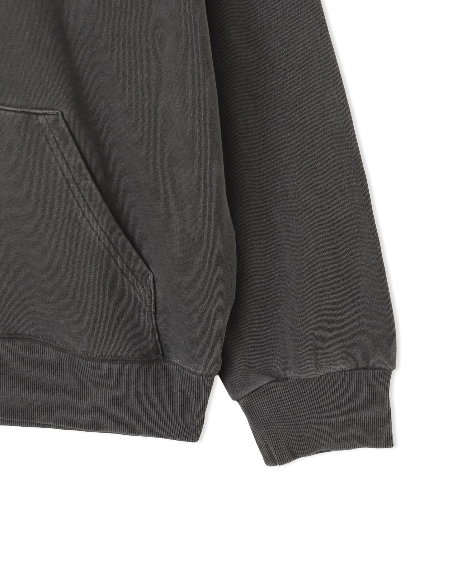 CARHARTT HOODED NELSON SWEAT Black garment dyedの画像