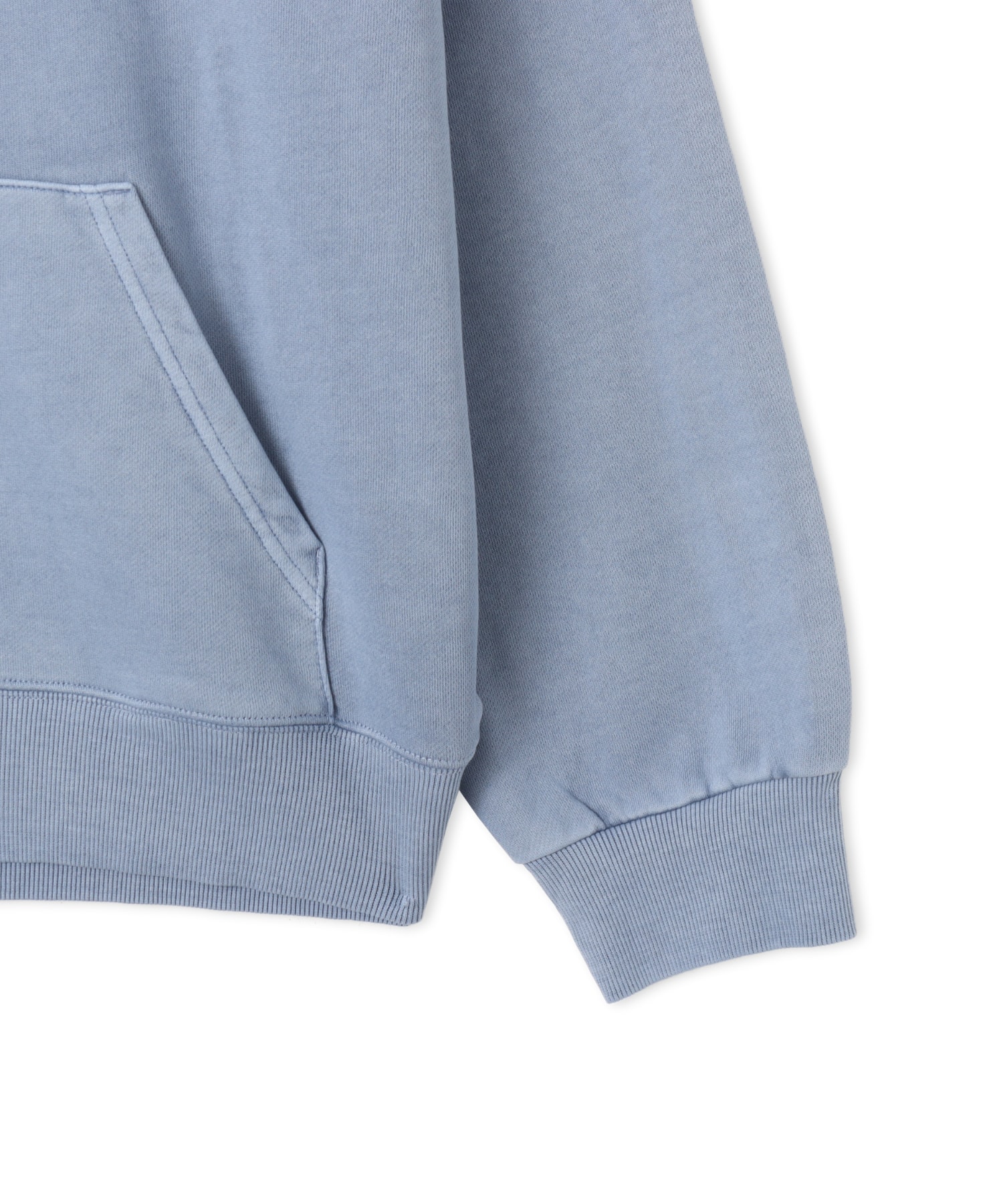 CARHARTT HOODED NELSON SWEAT Gentle Blue garment dyedの画像