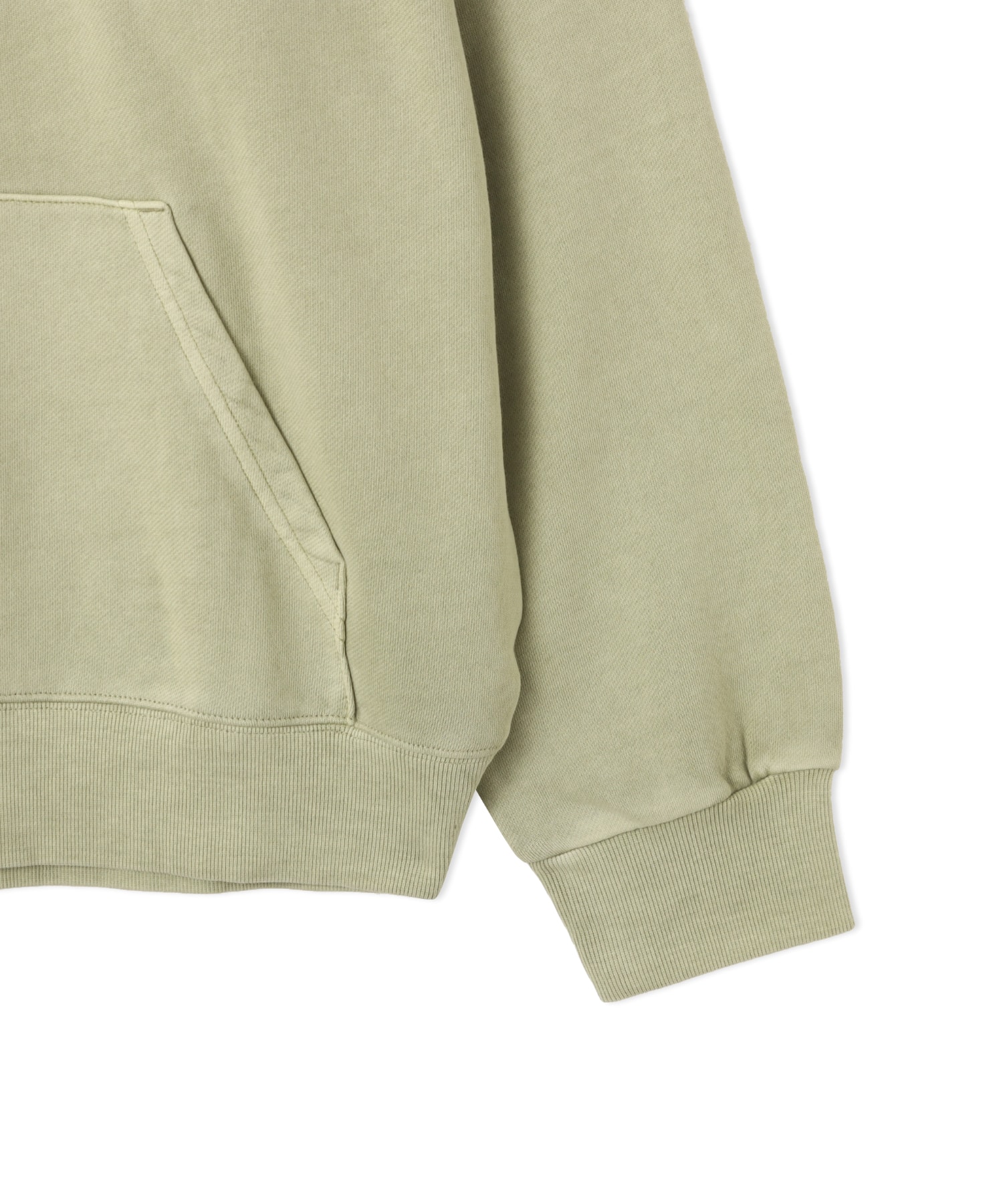 CARHARTT HOODED NELSON SWEAT Gentle Green garment dyedの画像