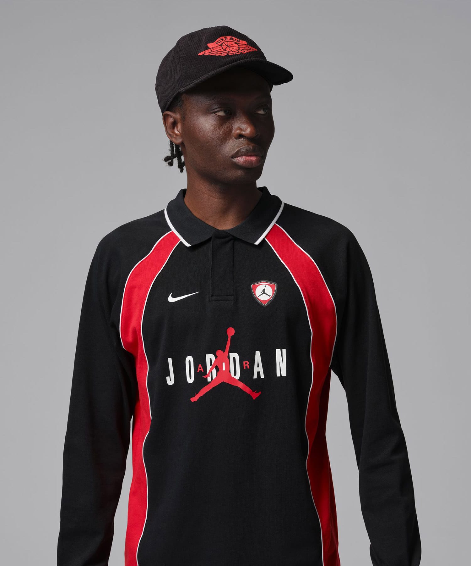 JORDAN BRAND M J FLT LS POLO JRSY BLACKの画像