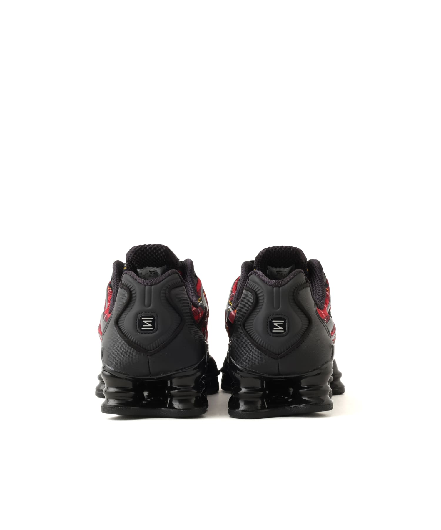 NIKE W SHOX TL BLACK/BLACK-TOUGH RED-YELLOW OCHRE-MTLC SILVER-WHITEの画像