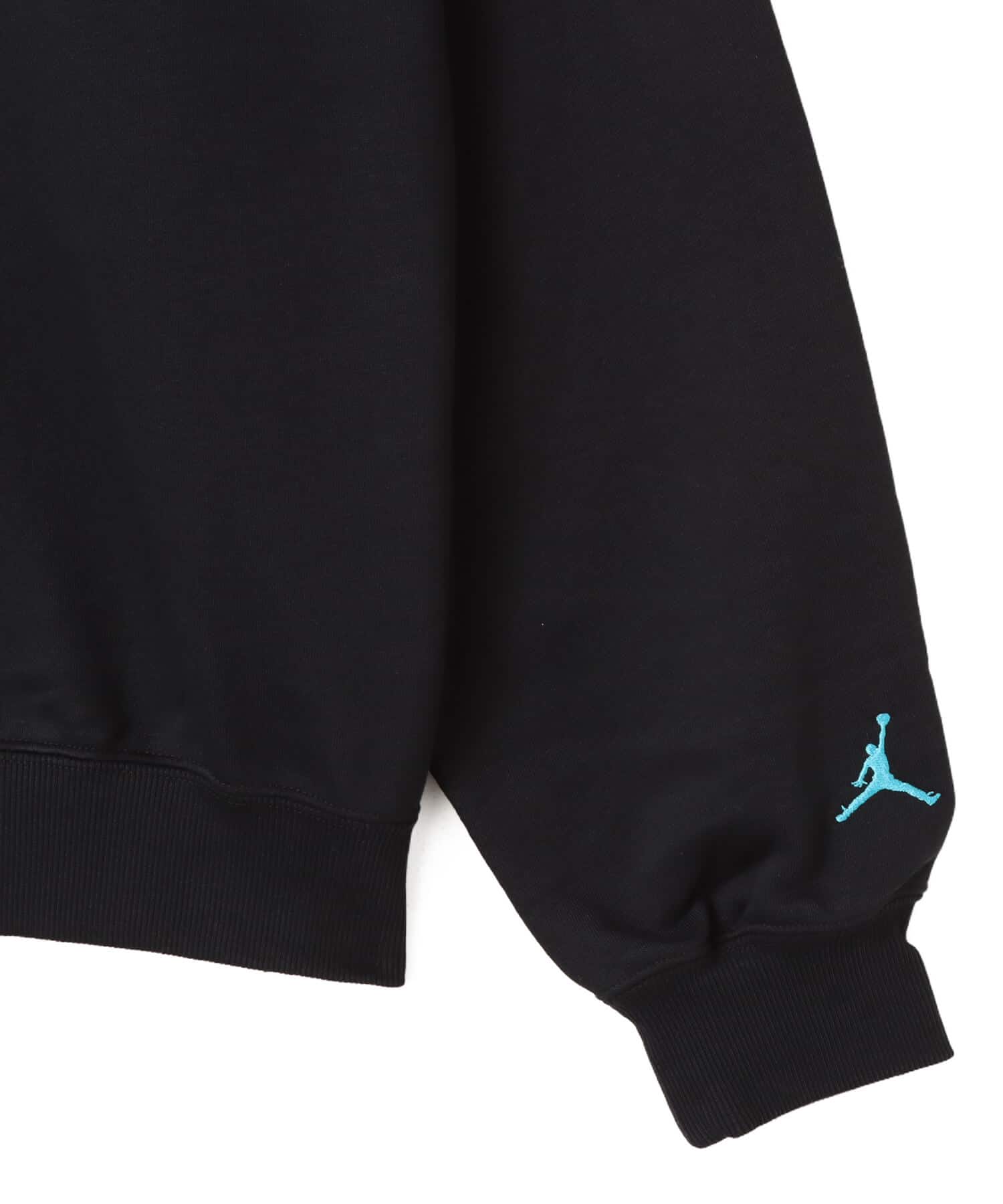 JORDAN BRAND M J BRK AJ11 FLEECE CREW LB BLACK/GAMMA BLUEの画像