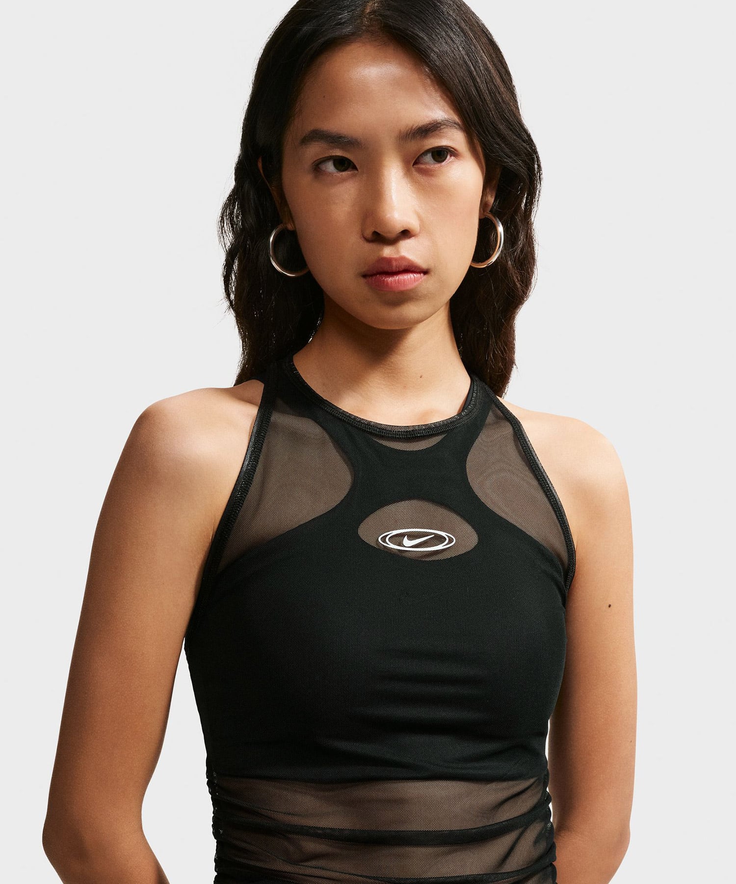 NIKE AS W NK STREET GFX SHEER TANK BLACKの画像
