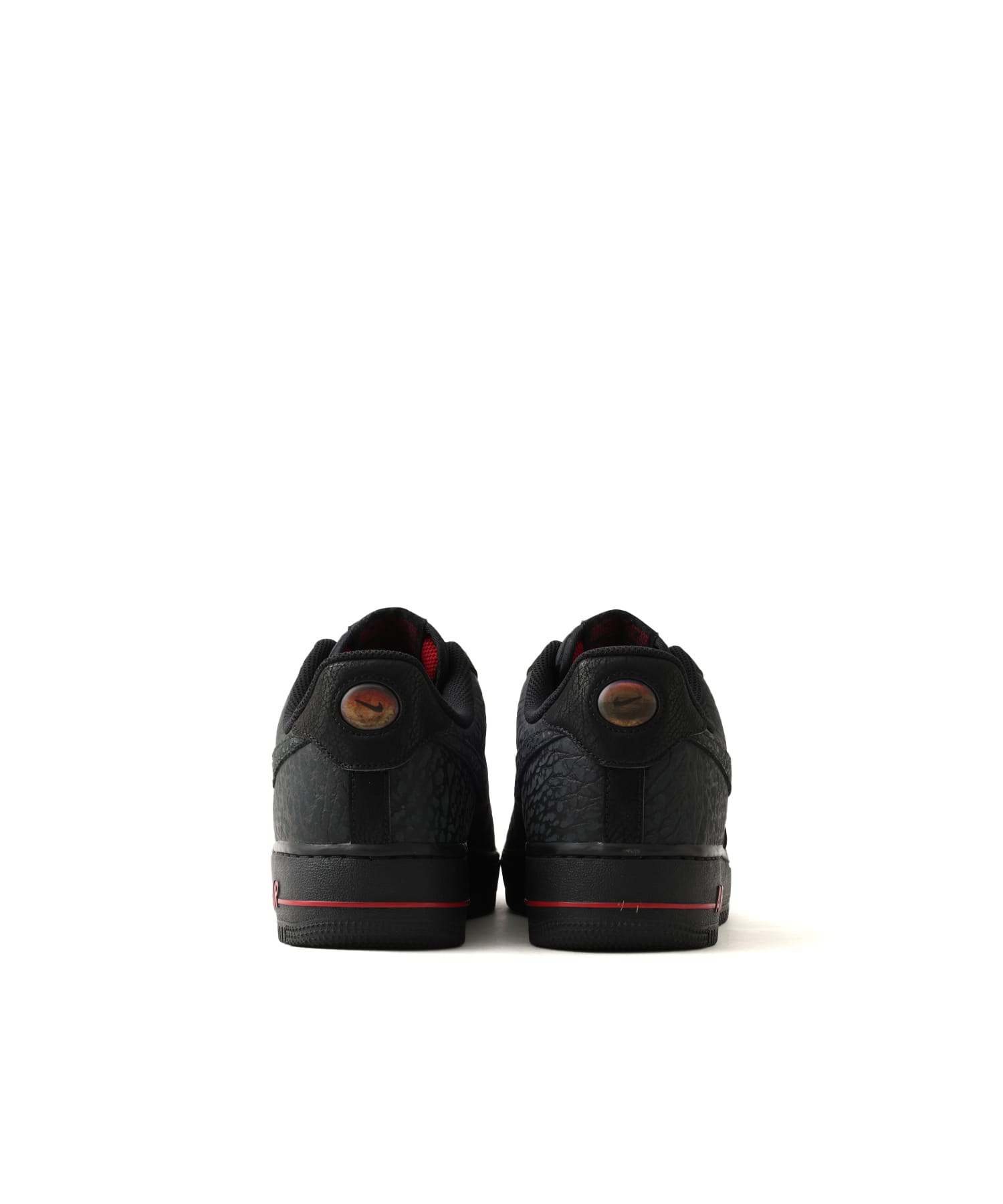 NIKE AIR FORCE 1 '07 BLACK/BLACK-TOUGH RED-DK SMOKE GREY-GREY FOGの画像