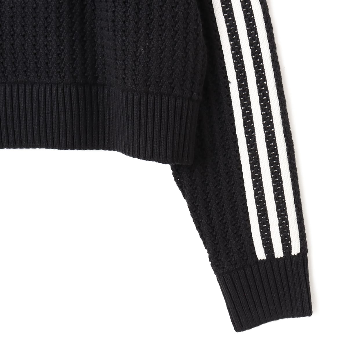adidas ADICOLOR KNITTED CREW SWEATSHIRT ブラックの画像