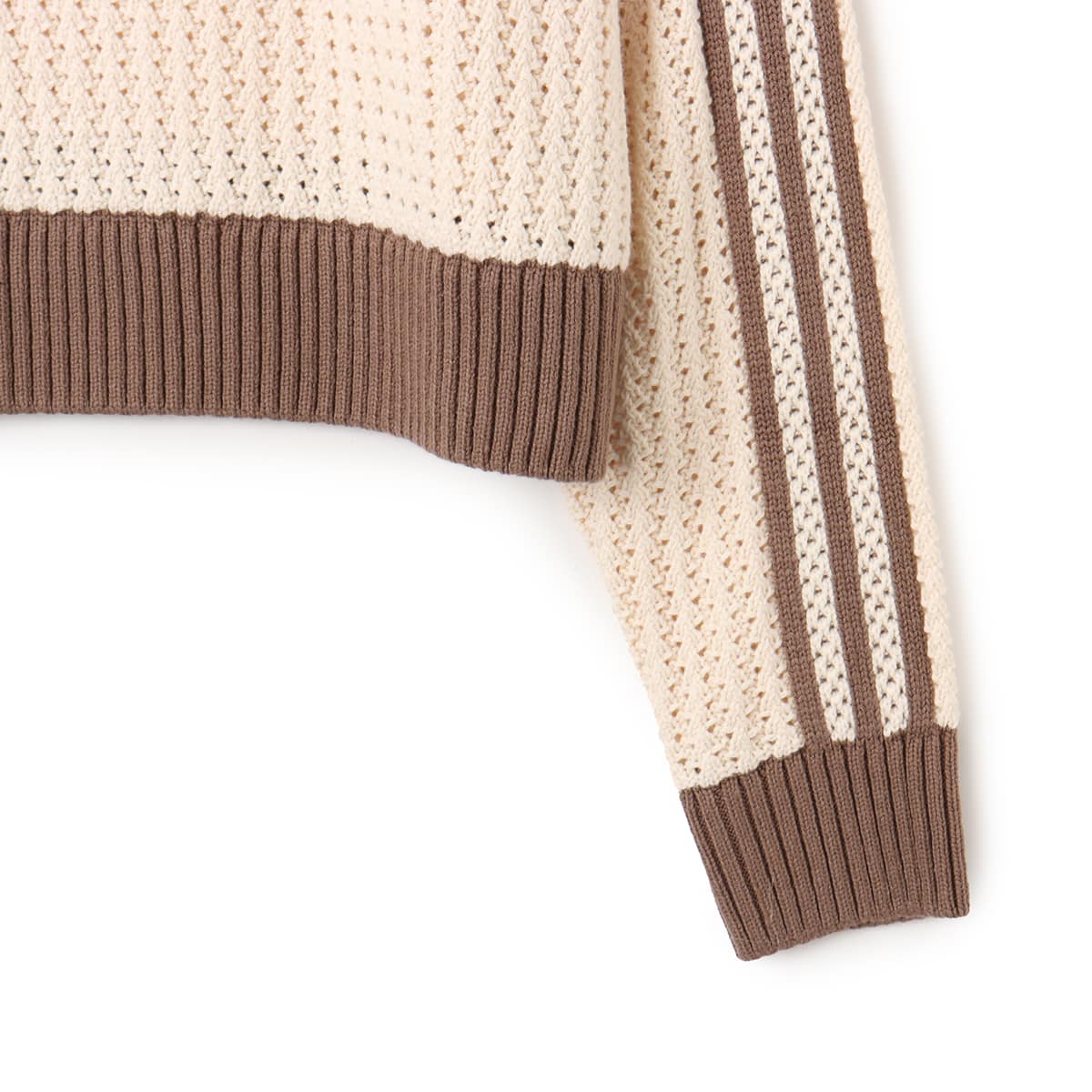 adidas ADICOLOR KNITTED CREW SWEATSHIRT ワンダーホワイトの画像