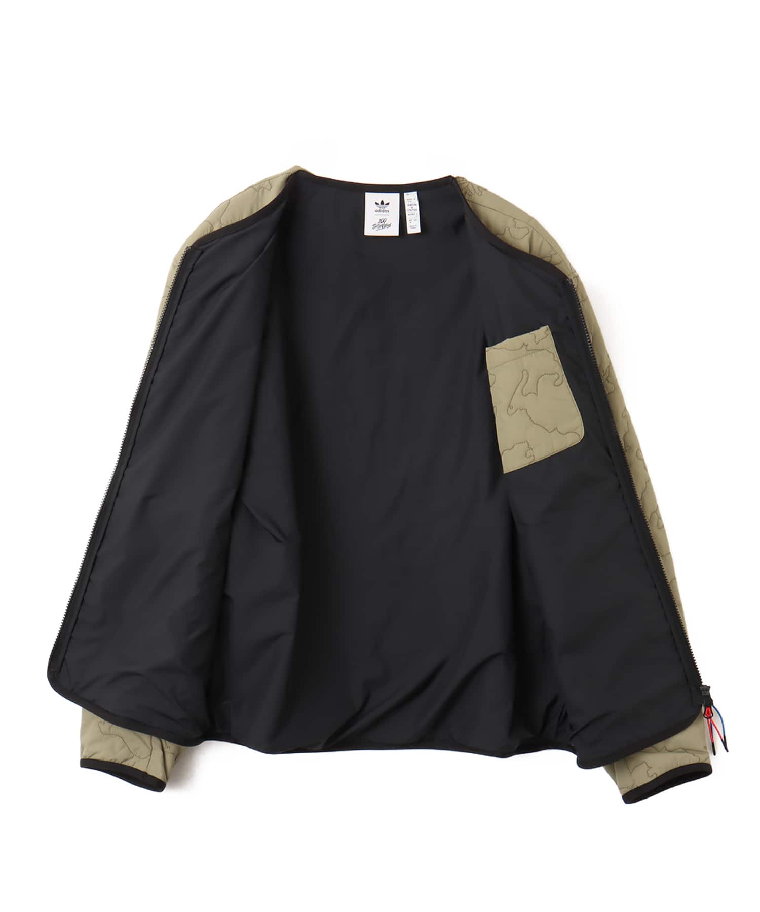 adidas 100 THIEVES QUILTED LINER JACKET オービットグリーンの画像