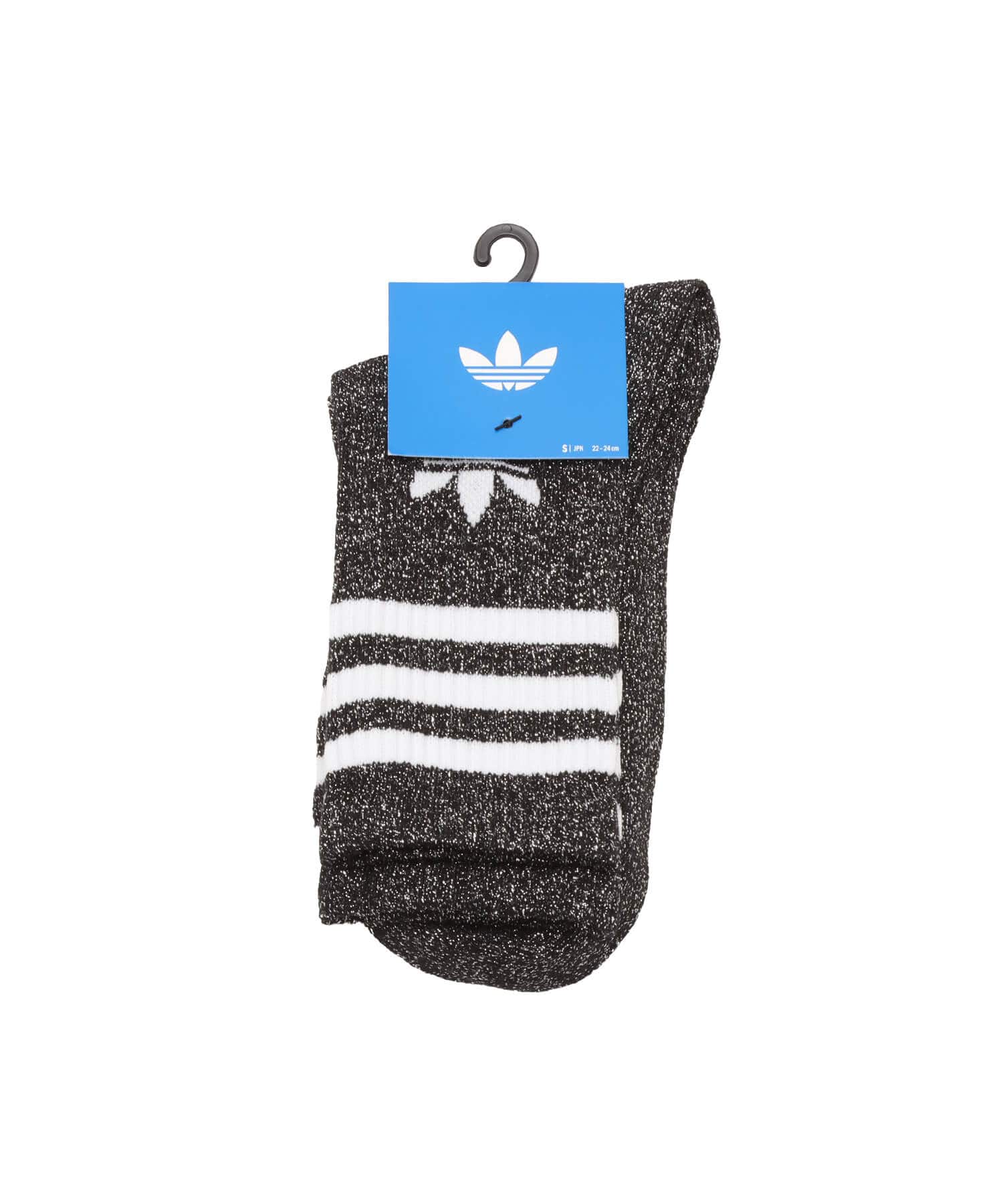 adidas 3 STRIPES GLITTER CREW SOCKS 2 PAIRS ブラック/ホワイトの画像