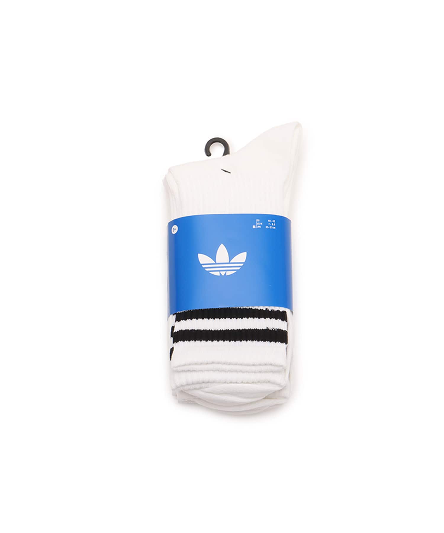 adidas 3-STRIPES CREW SOCKS 3 PAIRS ホワイト/ホワイト/ホワイトの画像