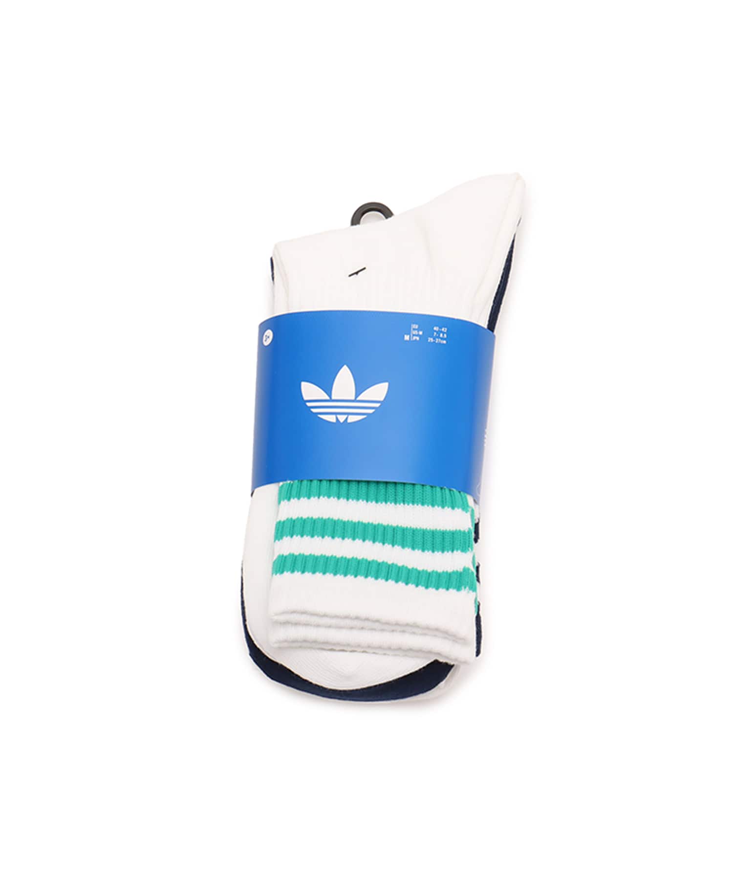 adidas 3-STRIPES CREW SOCKS 3 PAIRS ホワイト/ナイトインディゴ/ホワイトの画像