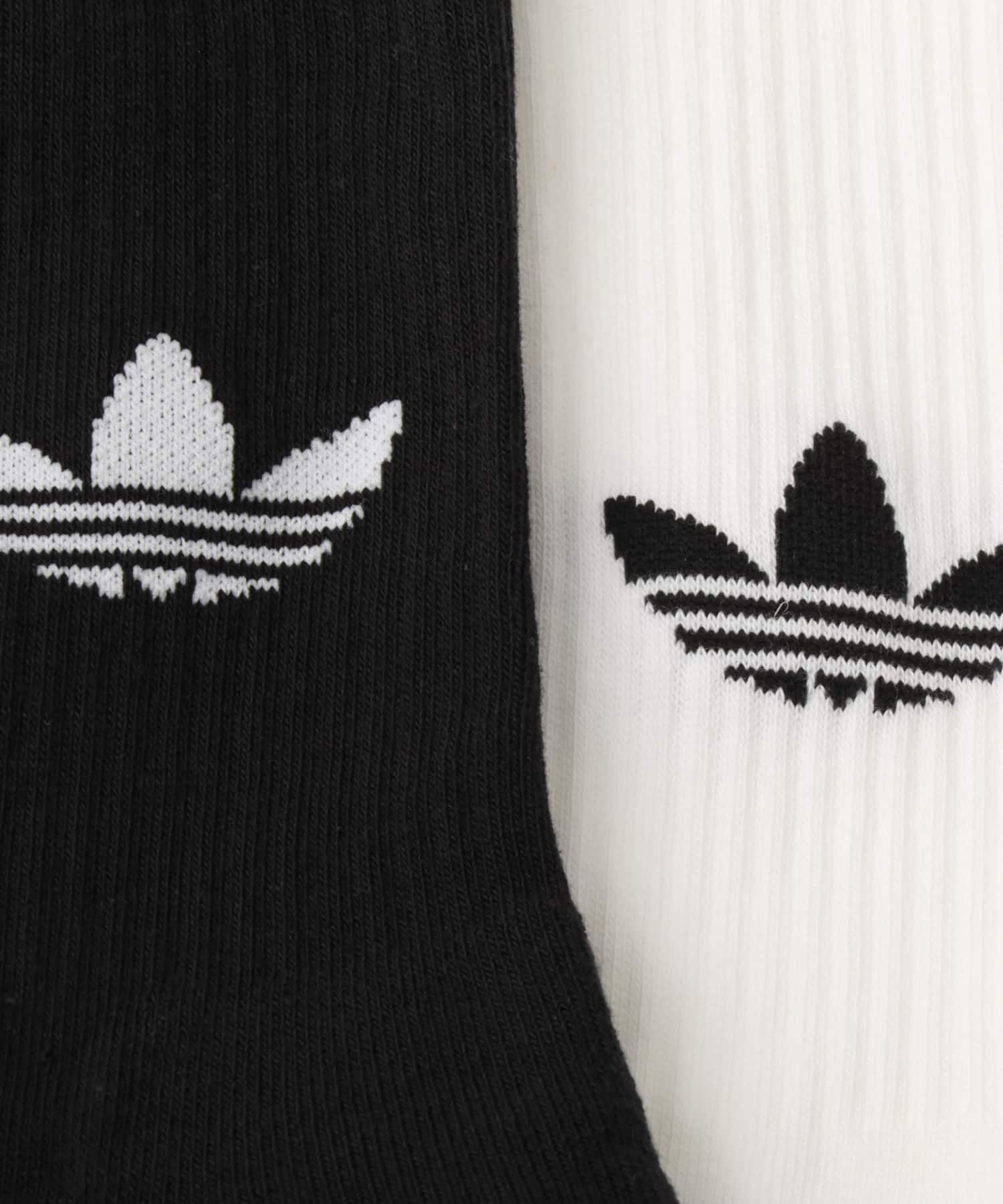 adidas 3 STRIPES KNEE SOCKS 2 PAIRS ホワイト/ブラックの画像