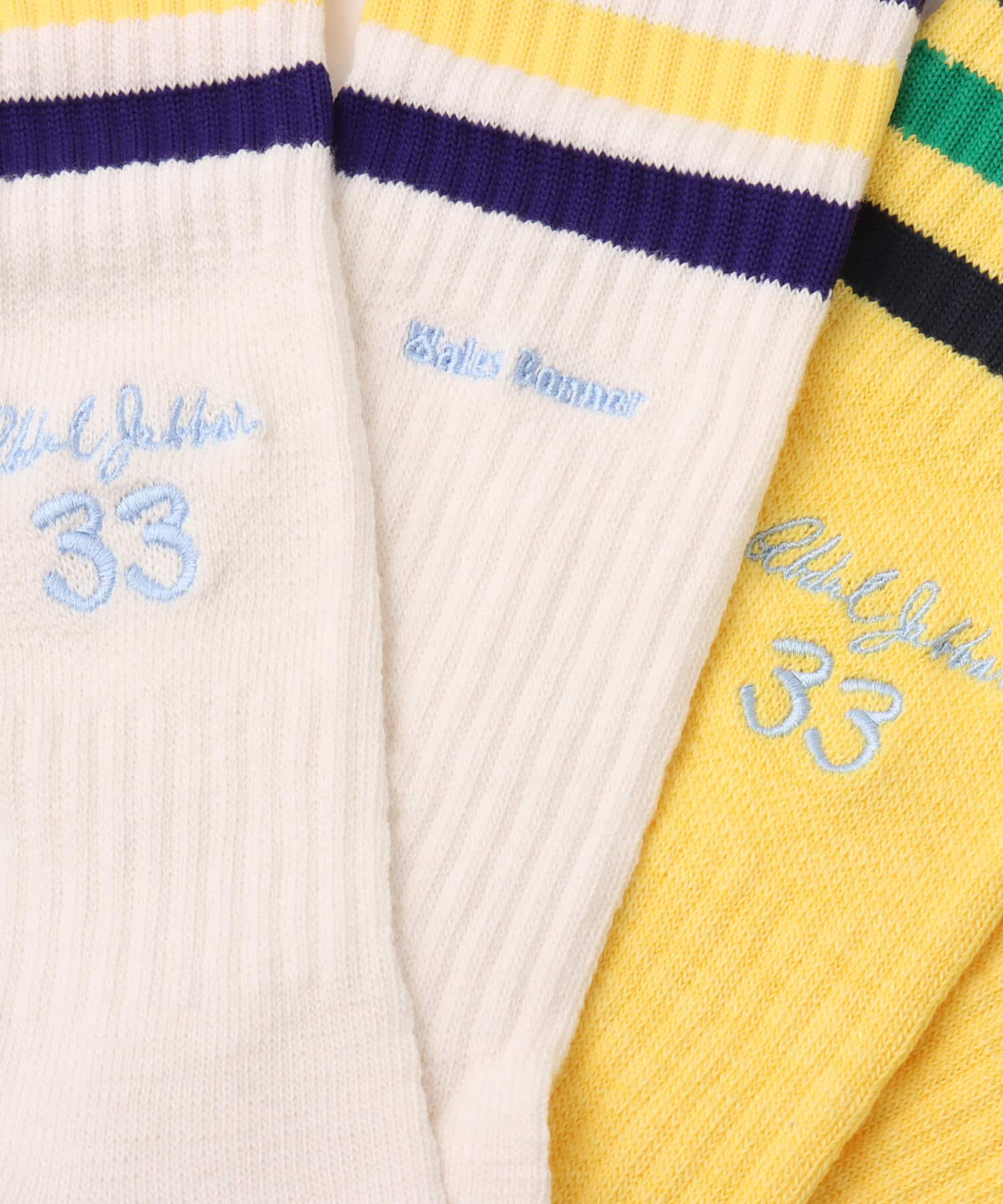 adidas WALES BONNER JABBAR 3-STRIPES SOCKS チョークホワイト/スプリングイエローの画像