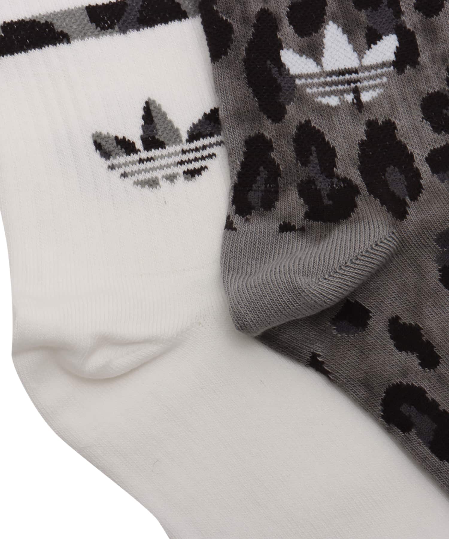 adidas LEOPARD CREW SOCKS 2 PAIRS カーボン/ブラックの画像