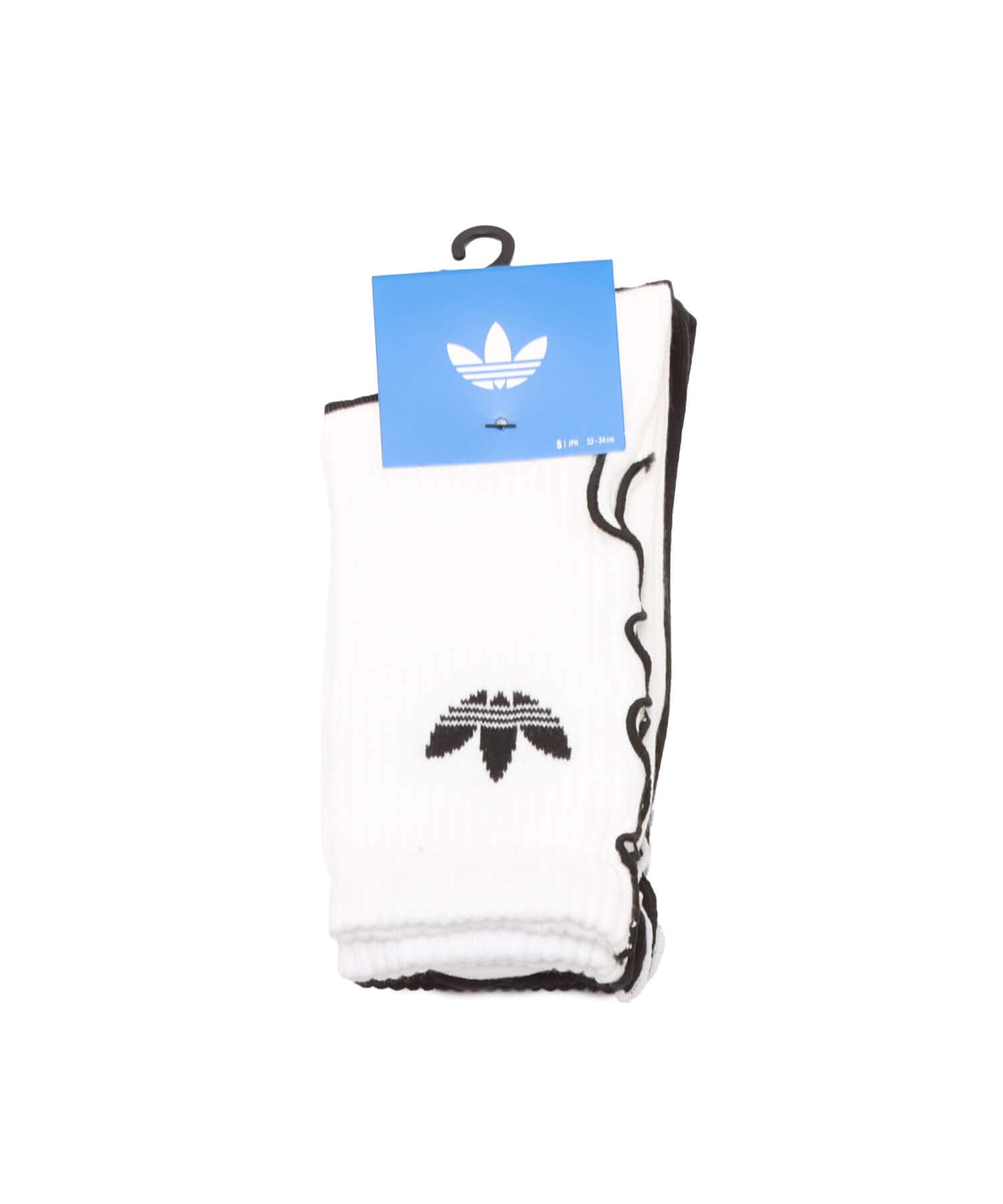adidas RUFFLE CREW SOCKS 2 PAIRS ホワイト/ブラックの画像