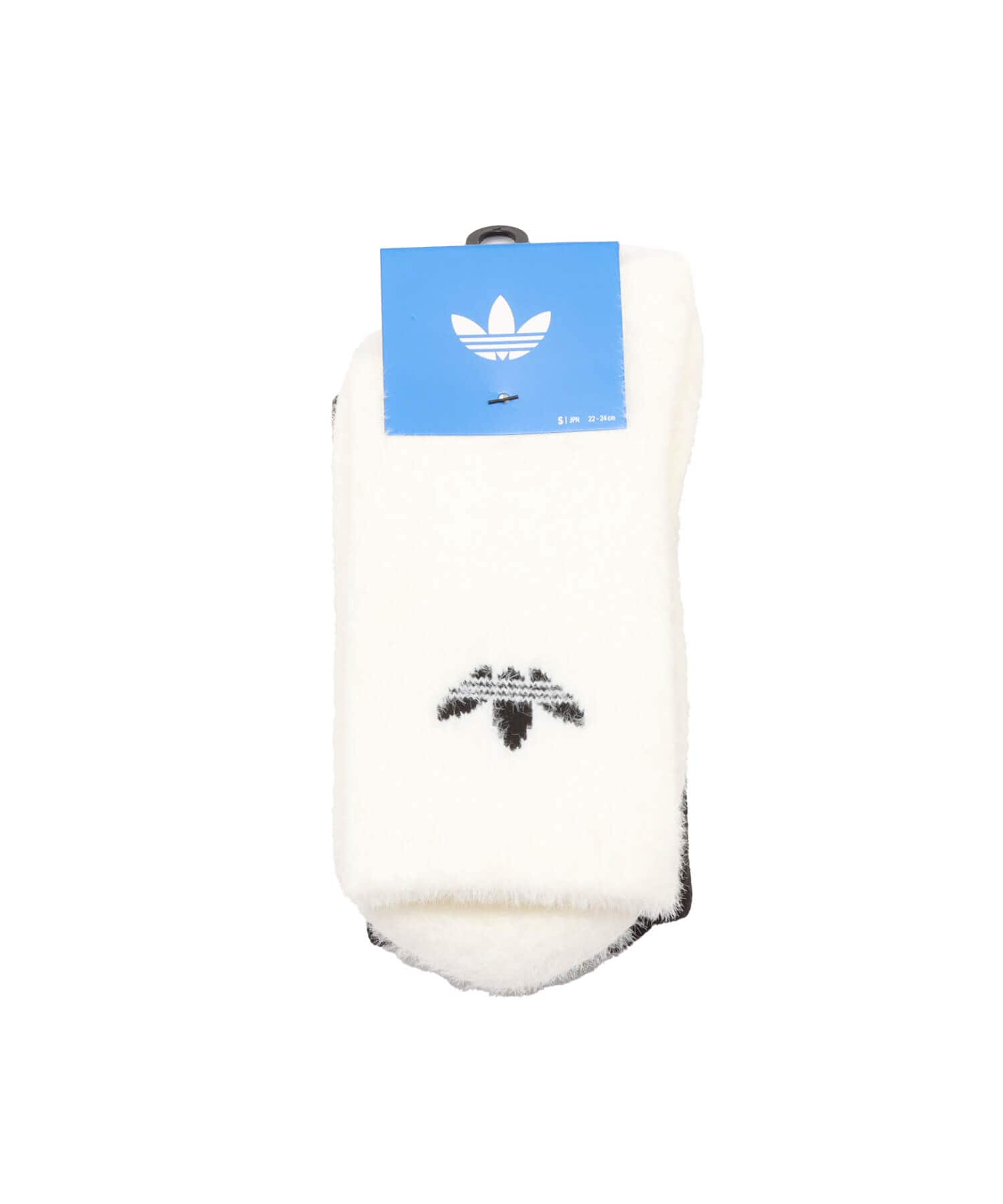 adidas FLUFFY CREW SOCK 2 PAIRS オフホワイト/ブラックの画像
