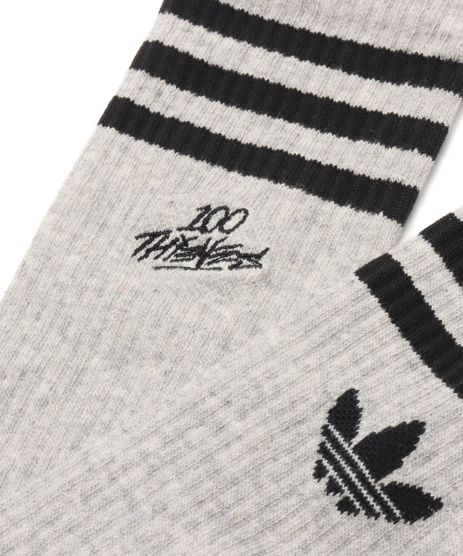 adidas 100 THIEVES SOCKS ブラック/ミディアムグレーヘザー/ブルーバードの画像