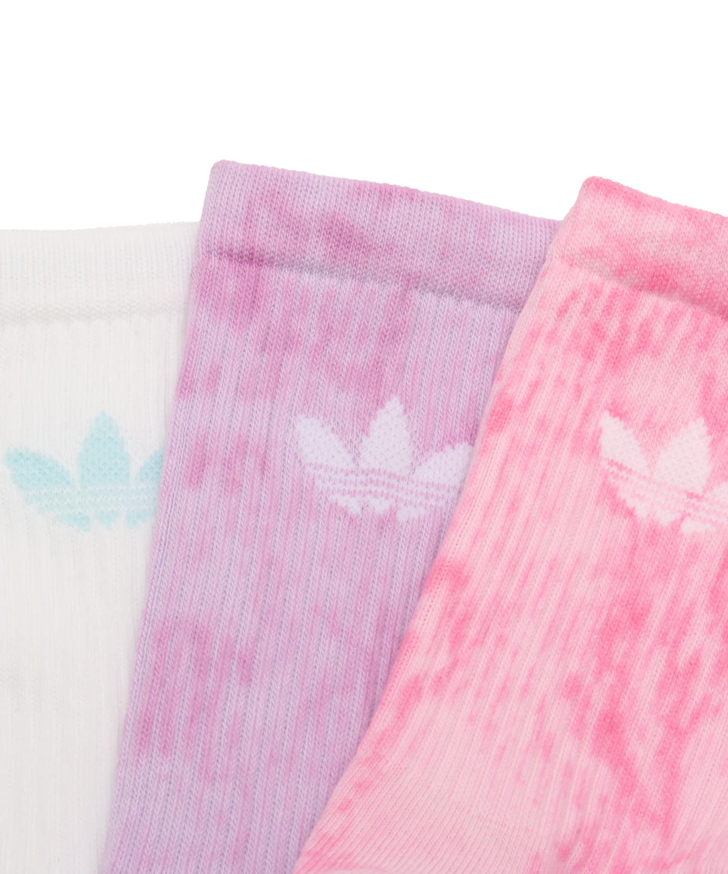 adidas TIE DYE CREW SOCKS 3 PAIRS ブリスピンク/ブリスライラック/ホワイトの画像