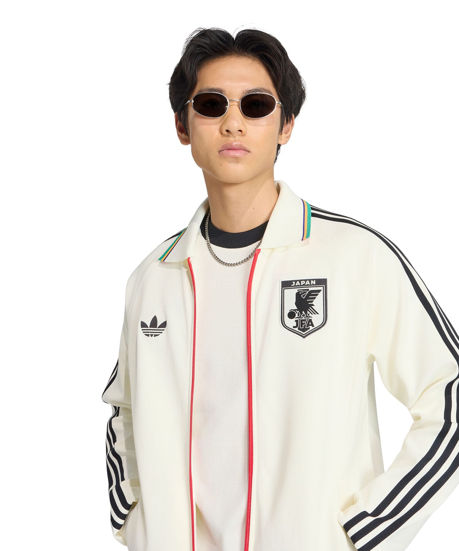 adidas サッカー日本代表 アウェイ ANTHEM JACKET オフホワイトの画像