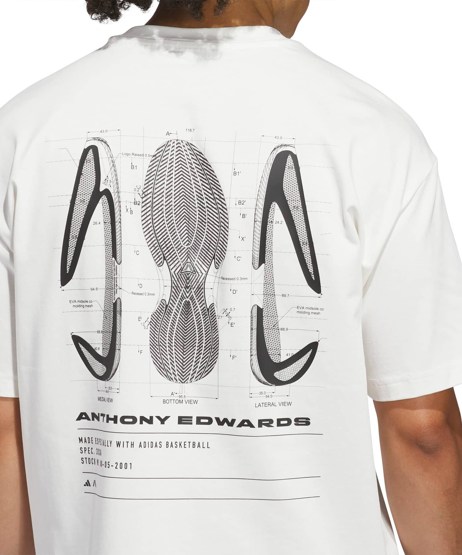 adidas ANTHONY EDWARDS GFX TEE クラウドホワイトの画像