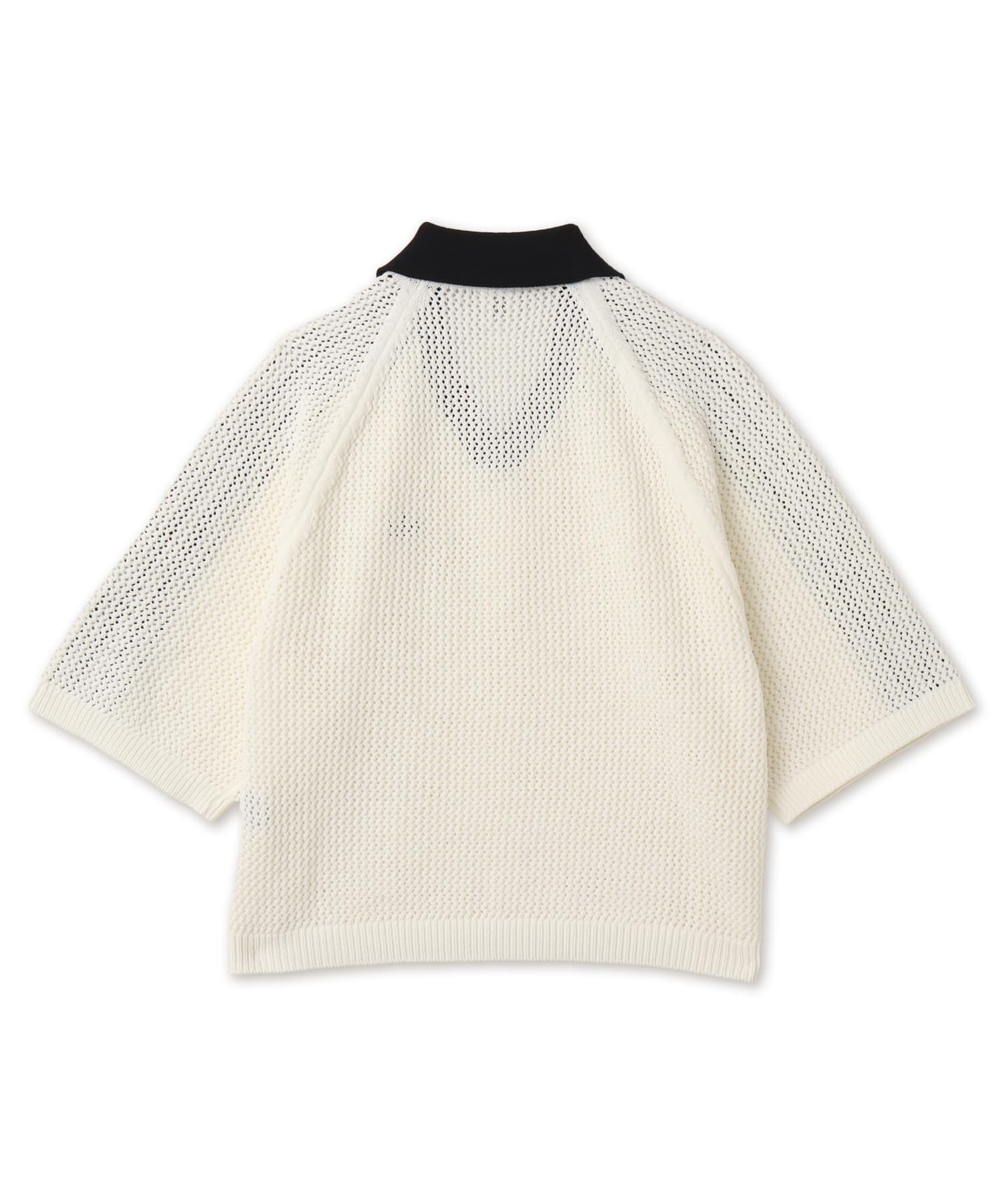 adidas KNITTED CROCHET POLO オフホワイトの画像