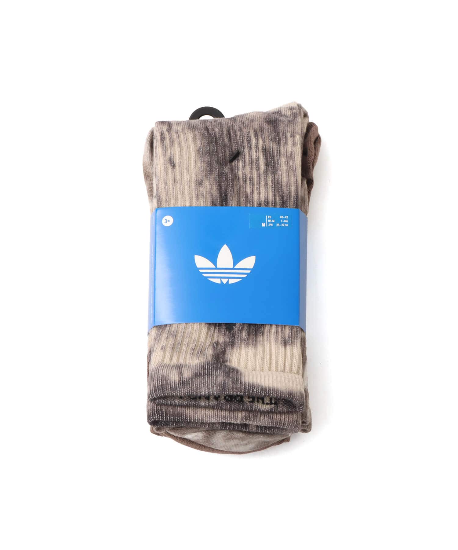adidas TIE DYE CREW SOCKS 3 PAIRS ユーティリティブラック/オフホワイト/アースストレータの画像