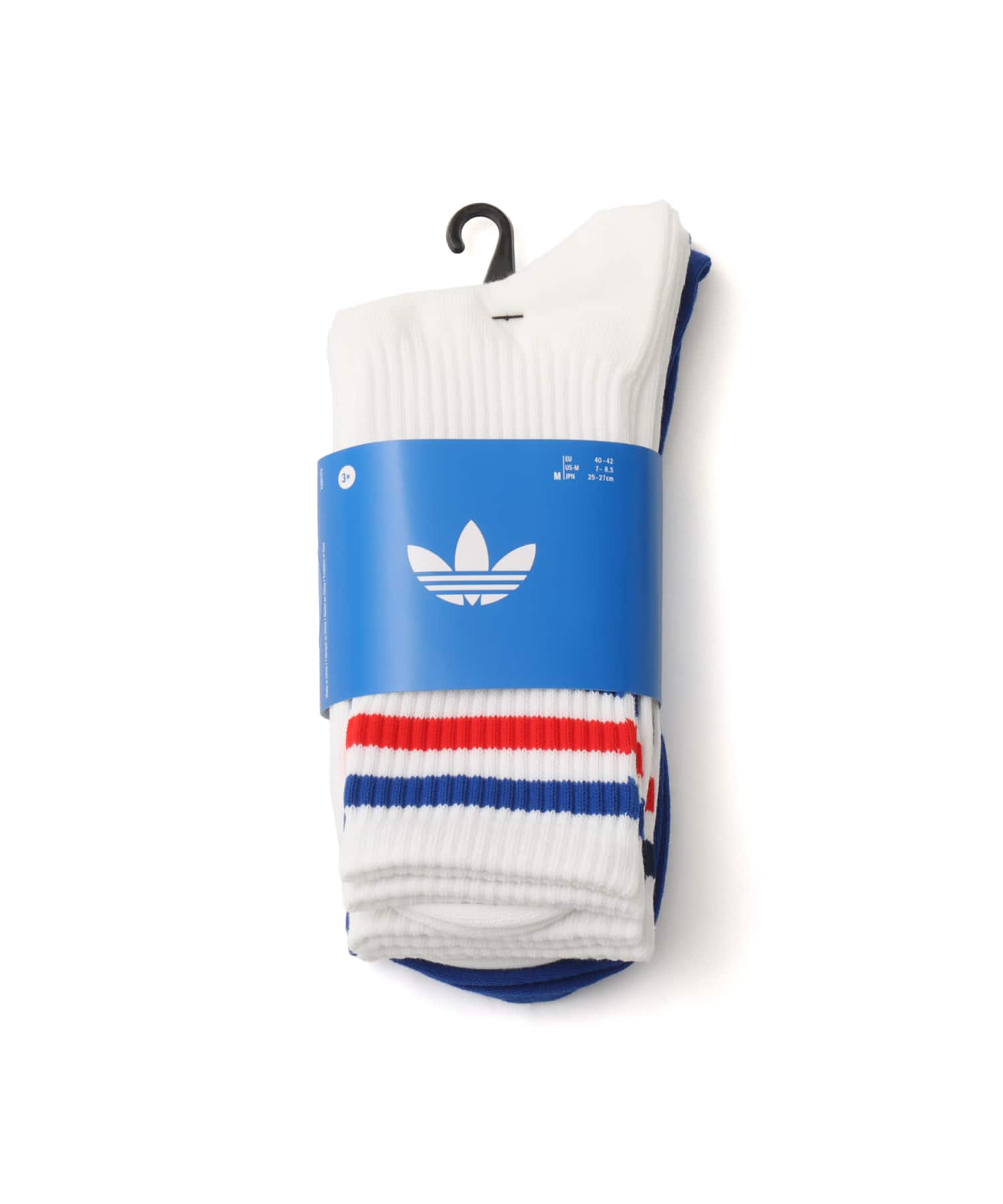 adidas 3 STRIPES CREW SOCKS 3 PAIRS ホワイト/ホワイト/カレッジロイヤルの画像