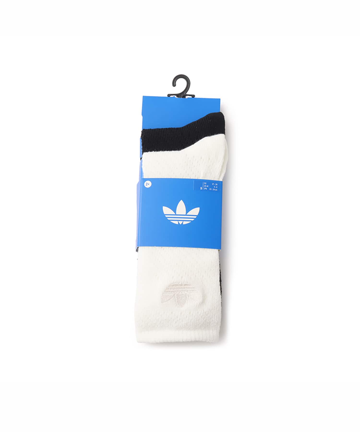 adidas CROCHET CREW SOCKS 2 PAIRS オフホワイト/ブラックの画像