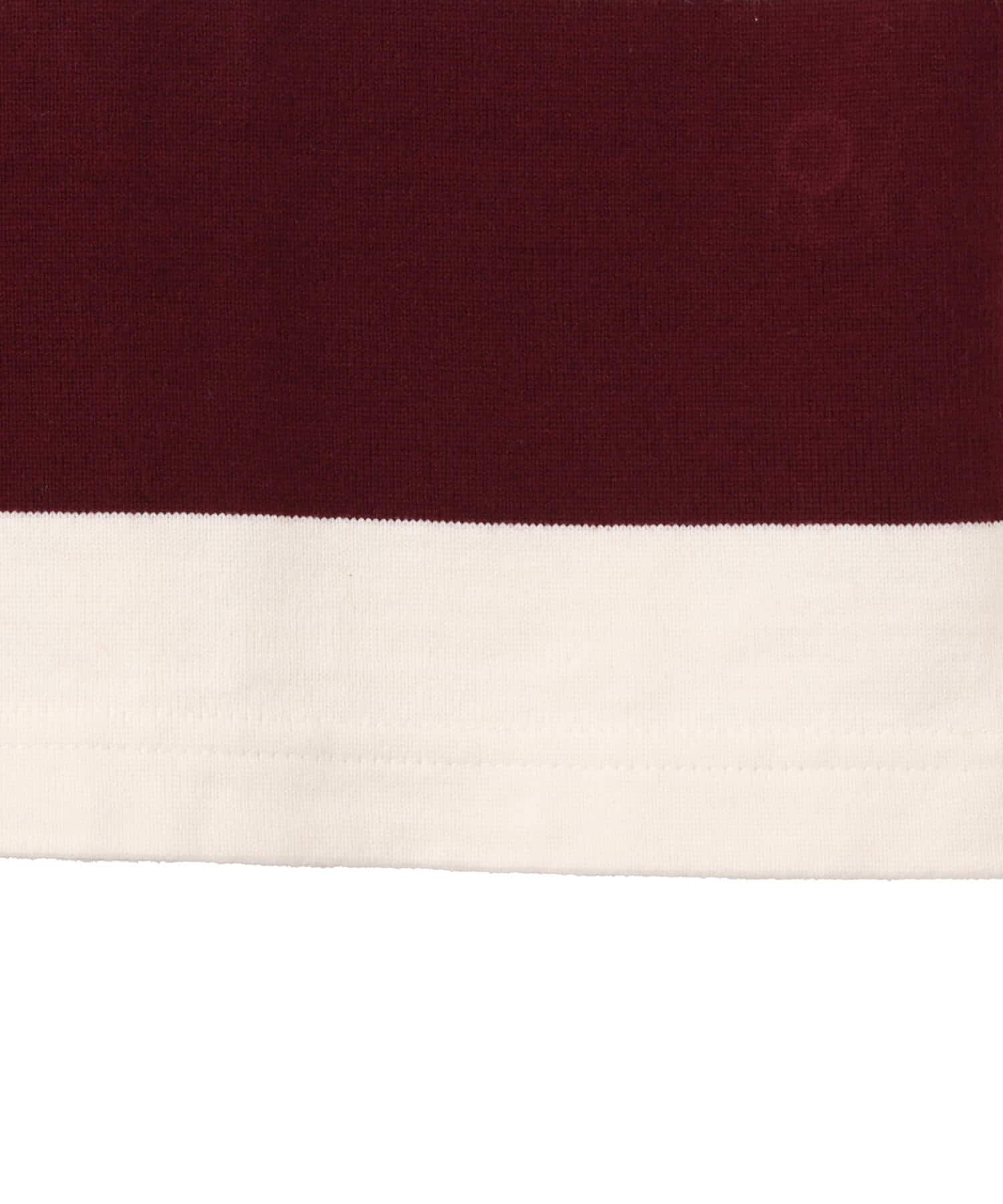 adidas DEPT STRIPED POLO SHIRT オフホワイト/マルーンの画像