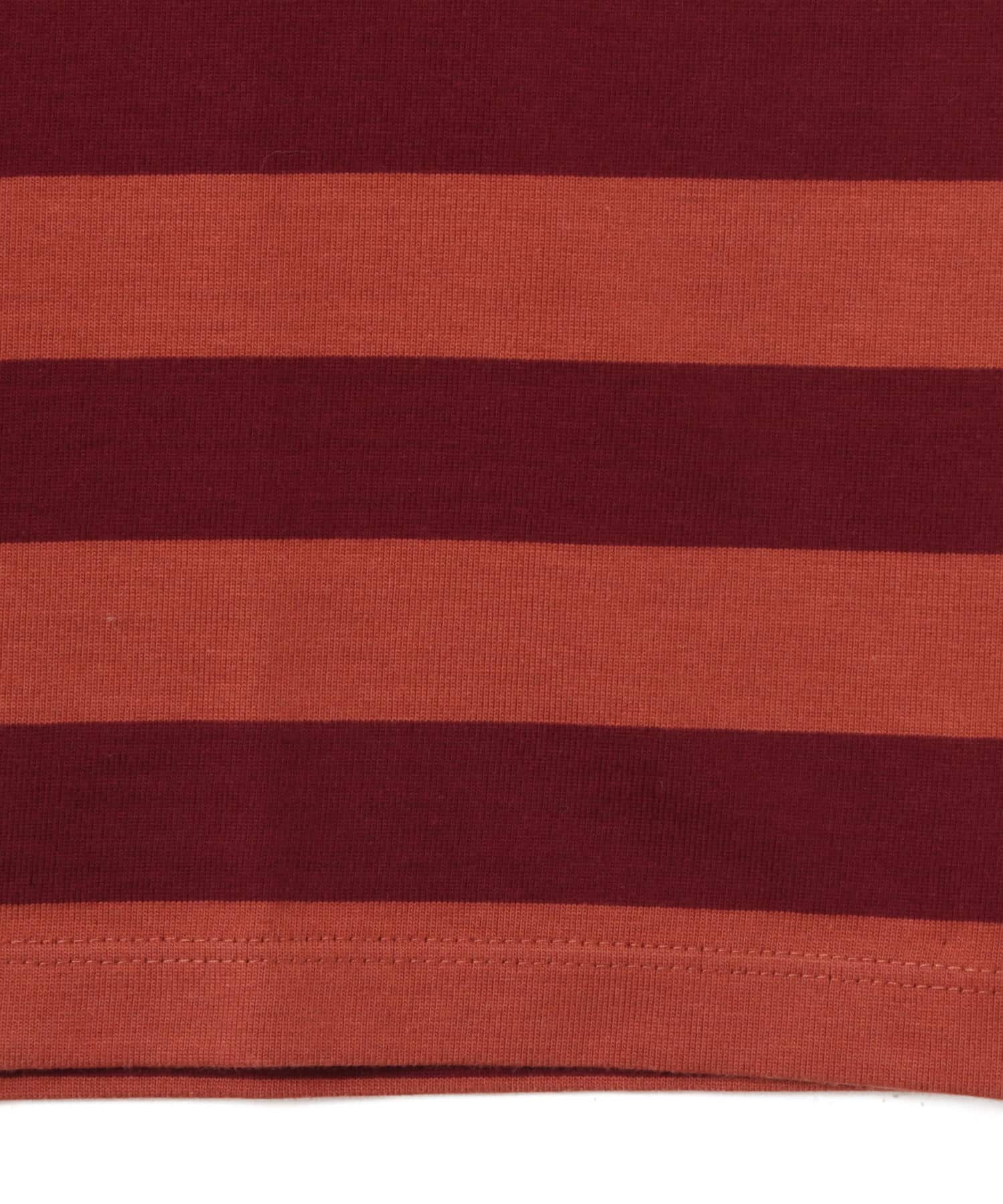 adidas ATHLETIC DEPT STRIPED SHORT SLEEVE TEE マルーン/ワイルドセピアの画像