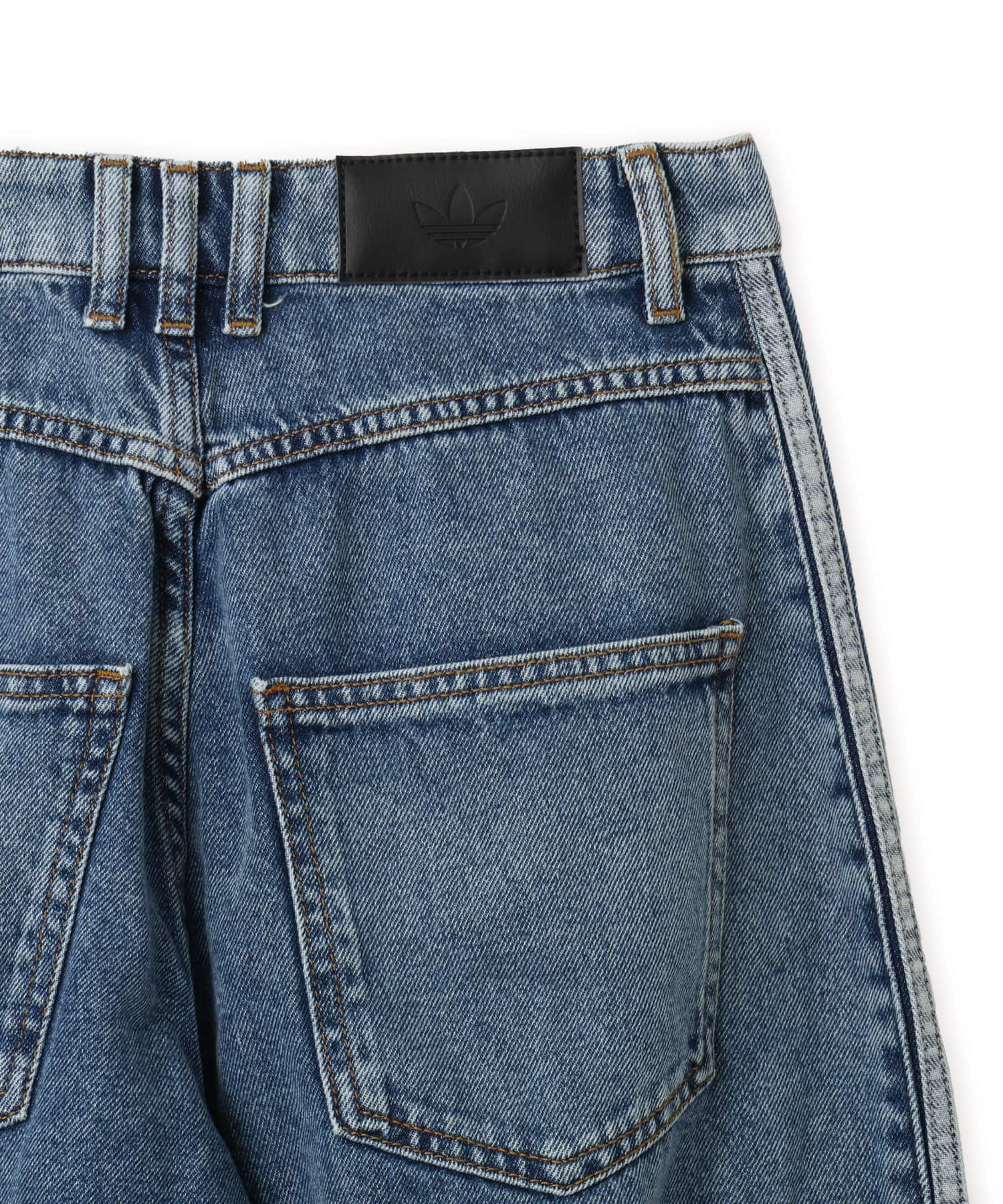adidas HIGH RISE BARREL LEG DENIM PANT ウォーンブルーデニムの画像