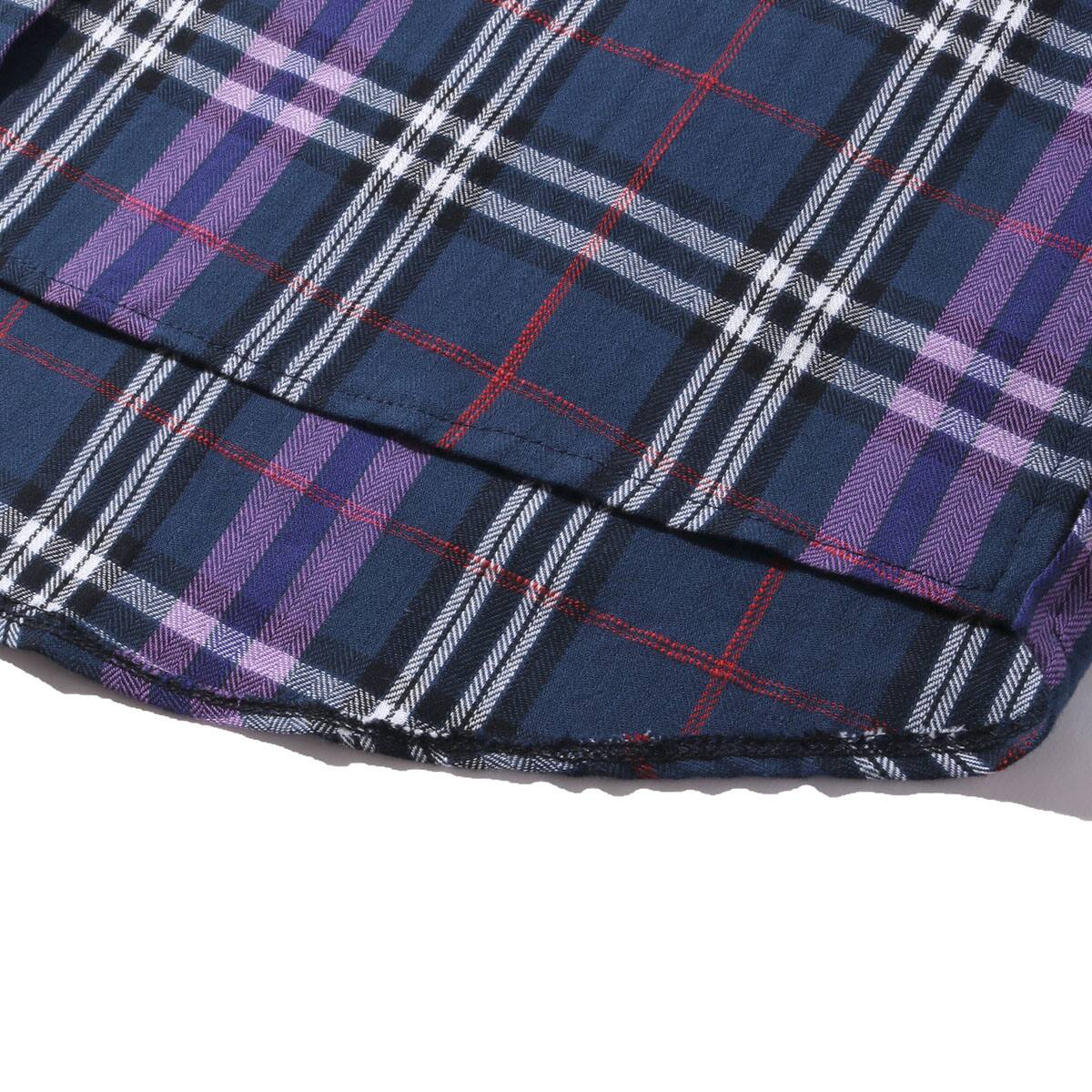 atmos pink グレンチェック柄 シャツ NAVYの画像