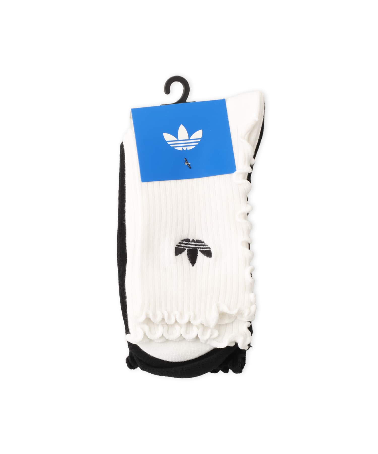 adidas RUFFLE CREW SOCKS 2 PAIRS ブラック/ホワイトの画像