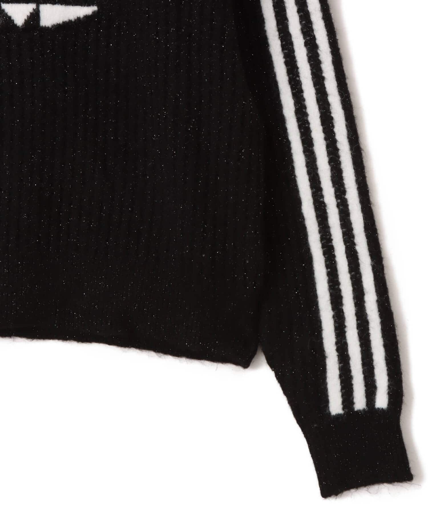 adidas KNIT CREW SWEATSHIRT ブラックの画像