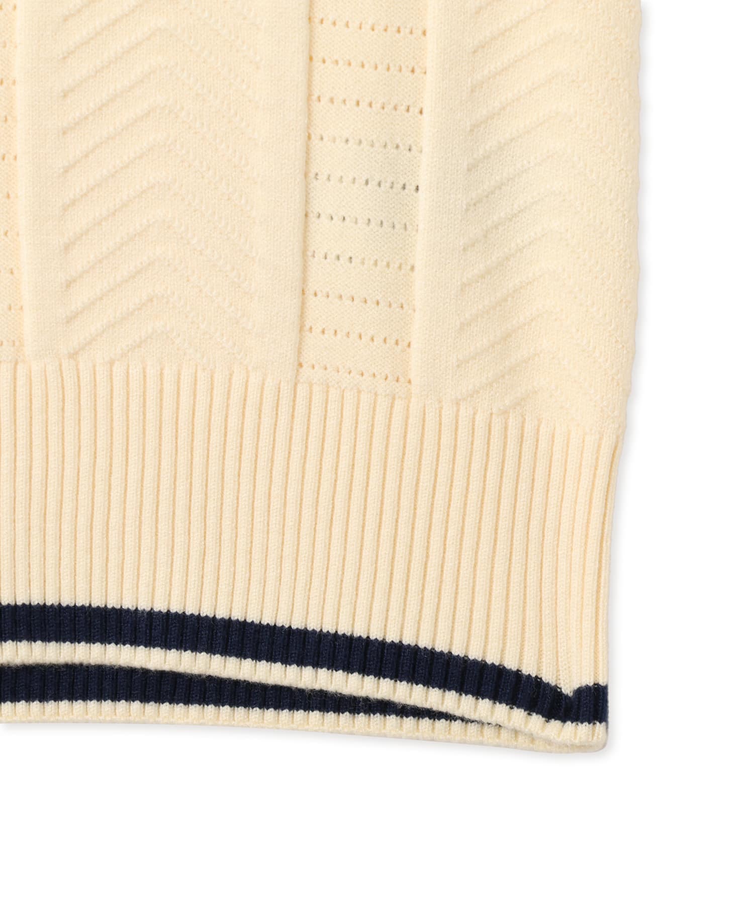 adidas CABLE KNIT CALI TEE POLO ウォームバニラの画像