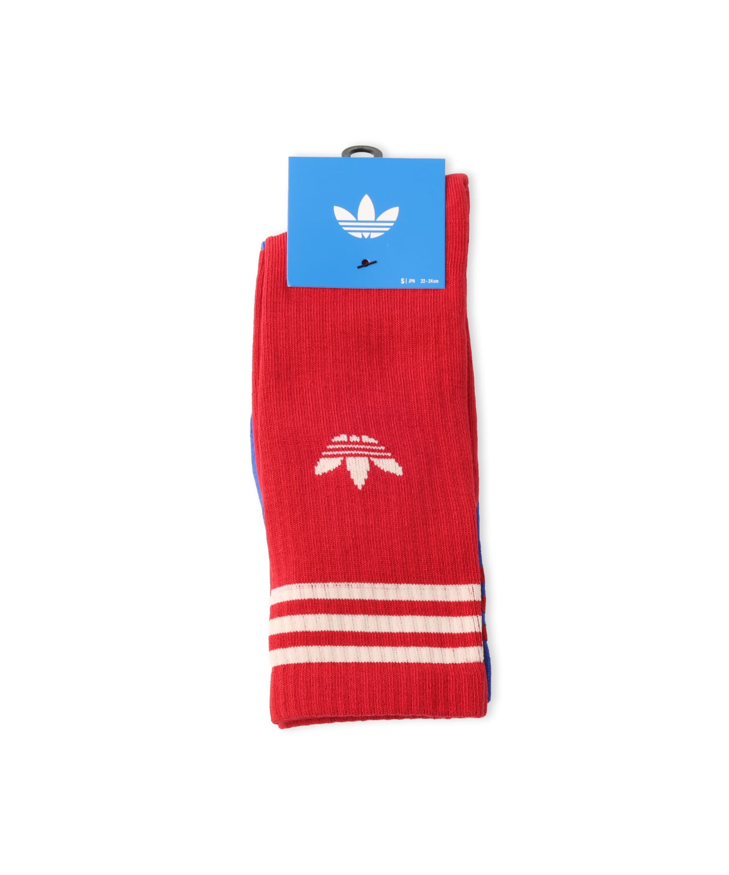 adidas CREW SOCK 3 PAIR PACK KIDS チームビクトリーレッド/ボールドブルー/ウォームバニラの画像
