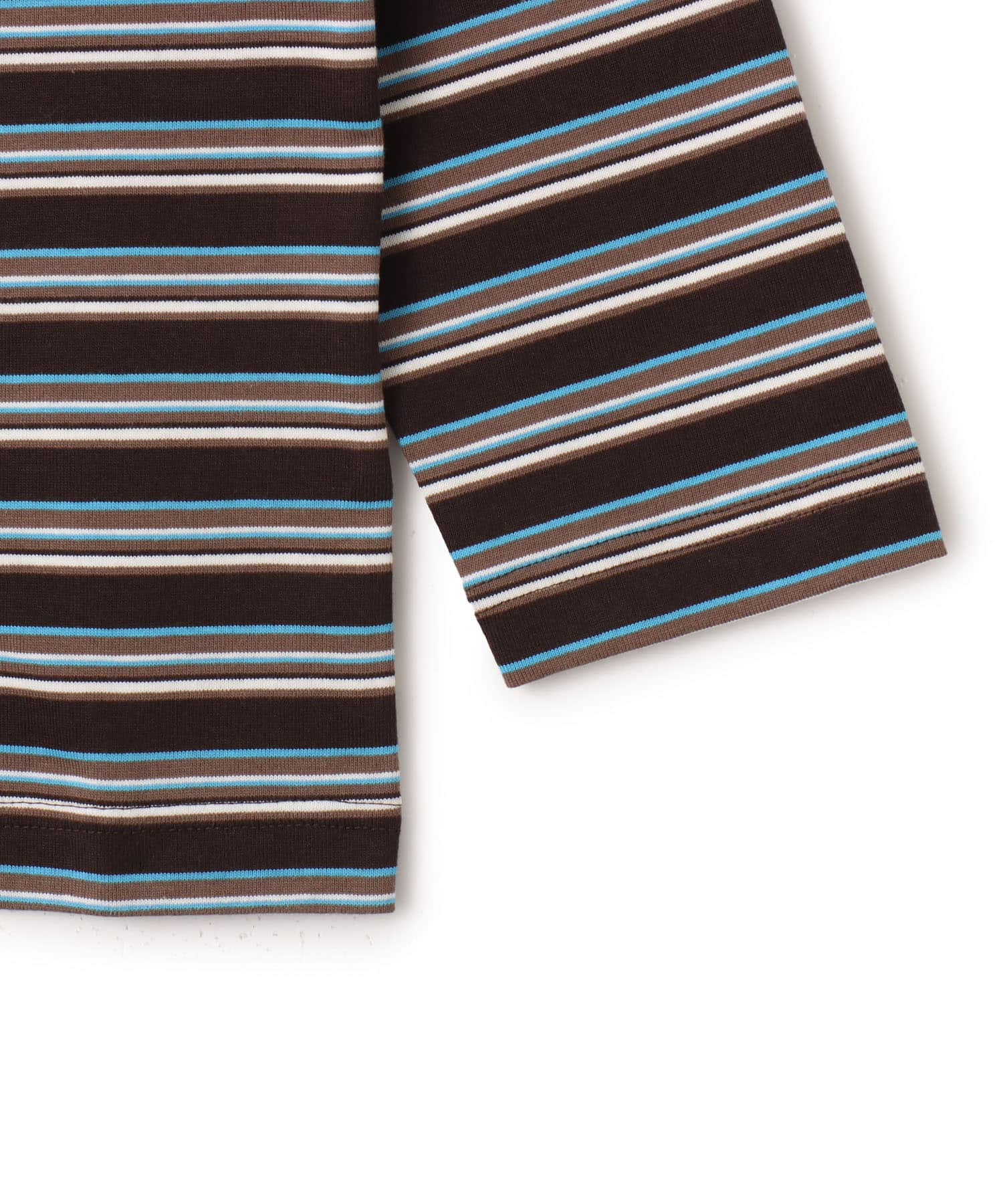 adidas STRIPED OVZD LS POLO SHIRT オーロラコーヒーの画像