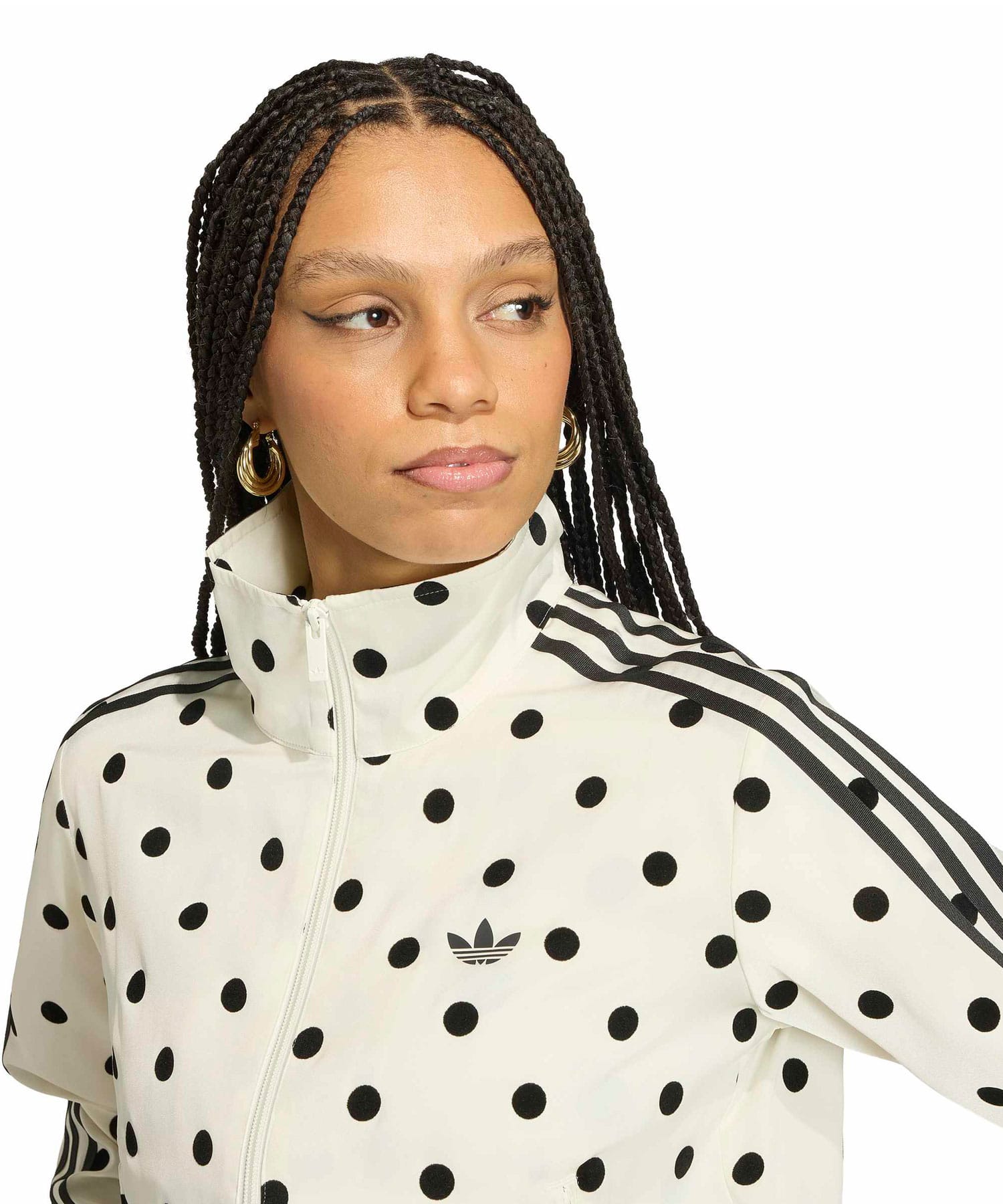 adidas SATIN POLKA DOTS TT Track Top オフホワイトの画像